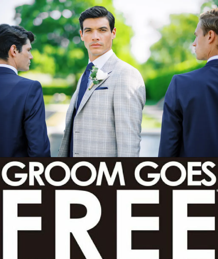 Wedding Offer - Groom goes free when 5 or more outfits are purchased