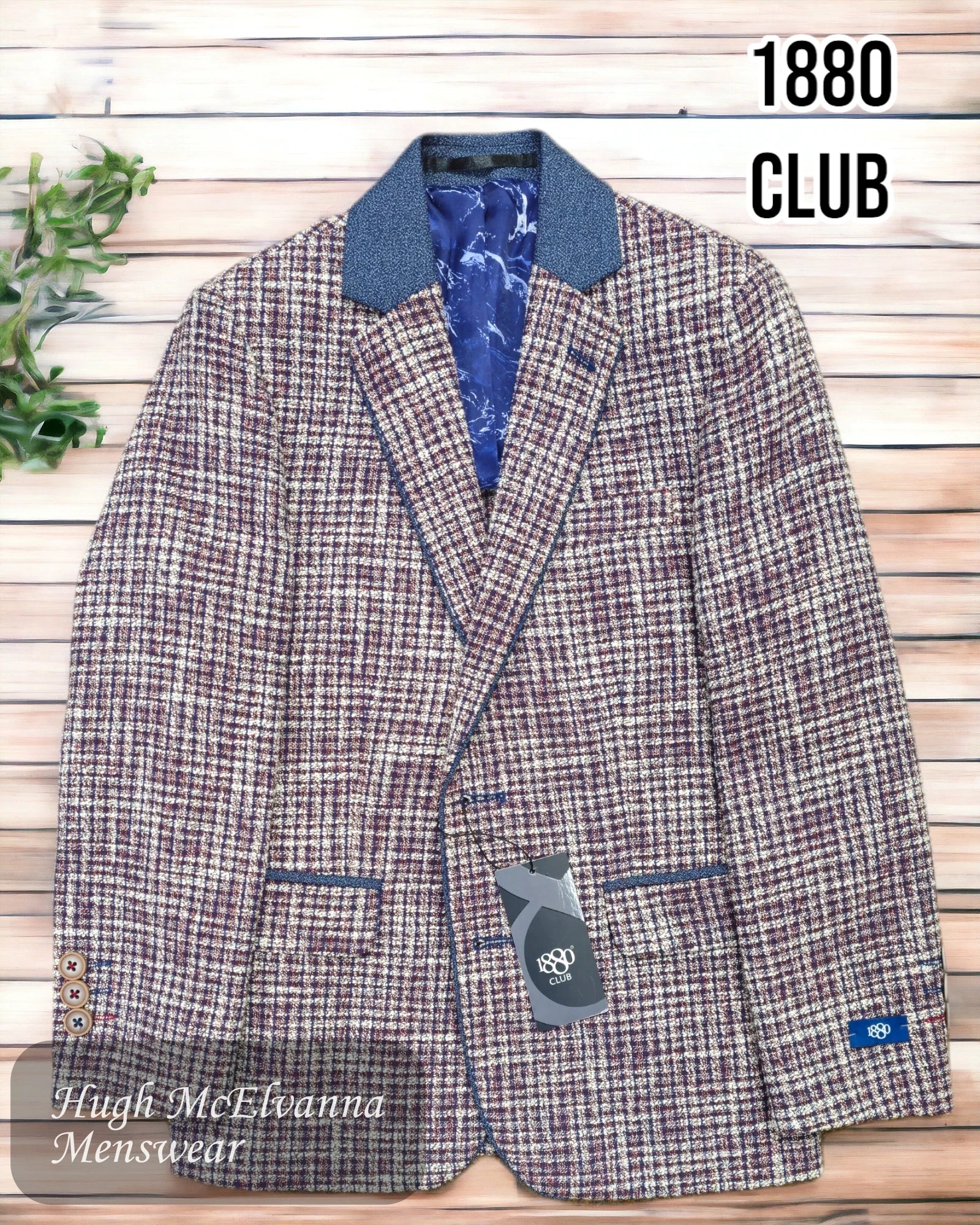 1880 Club Wine Blazer - 15109/66 - Hugh McElvanna Menswear 