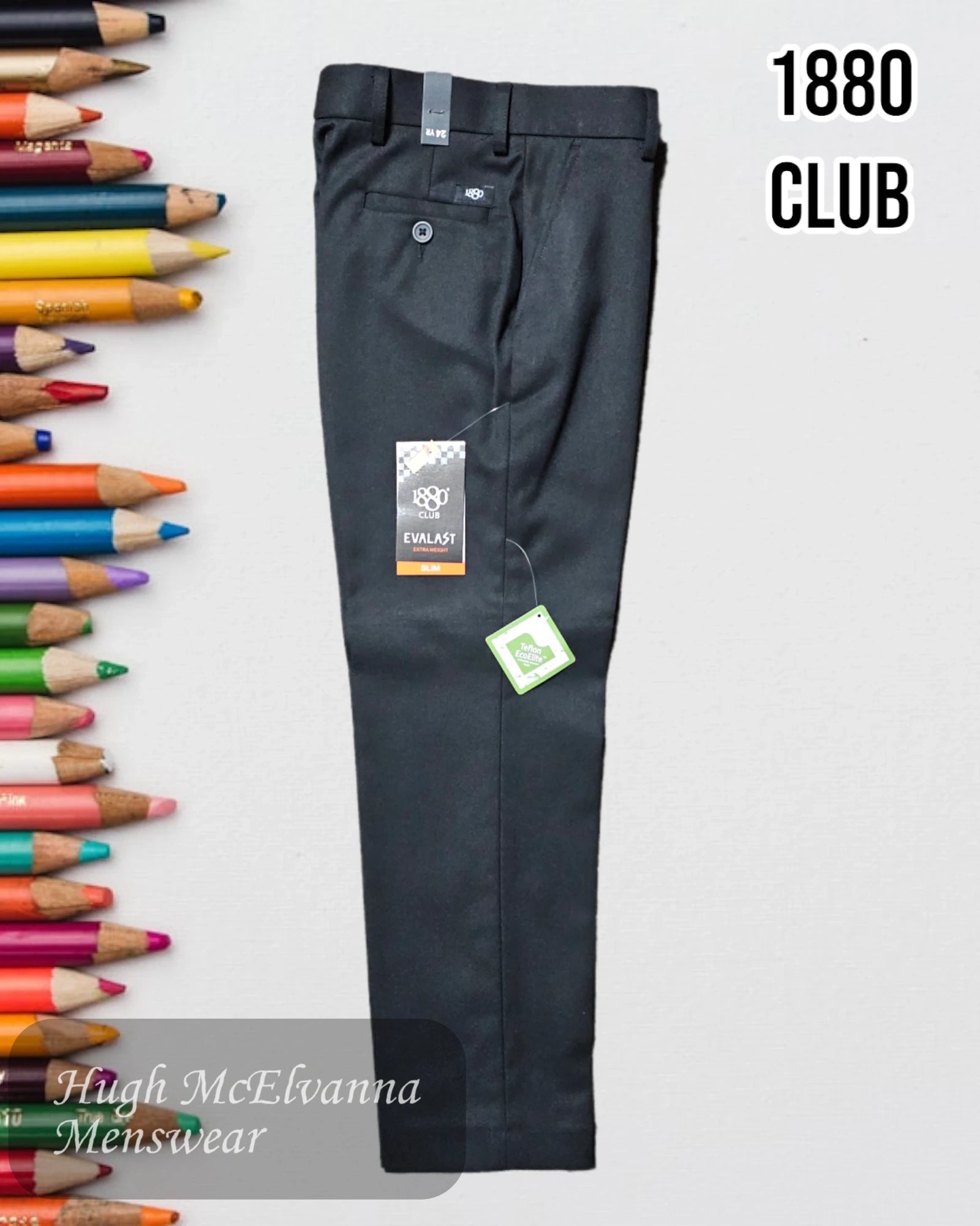 1880 Club Black Youth's Trouser - 72200/00 - Hugh McElvanna Menswear 