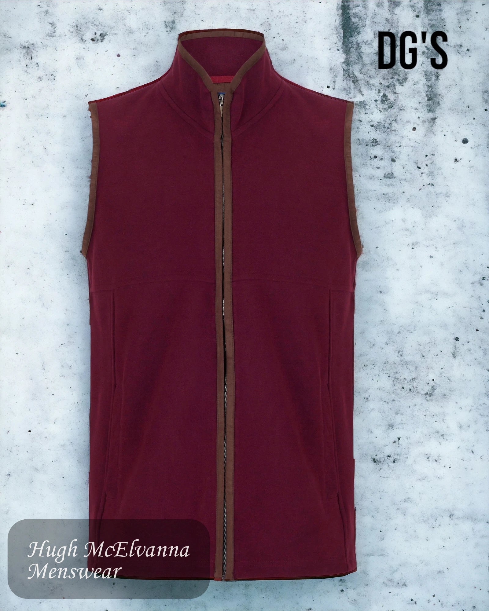 Mens Gilet Dark Red by Drifter Style: 55131/68 - Hugh McElvanna Menswear 