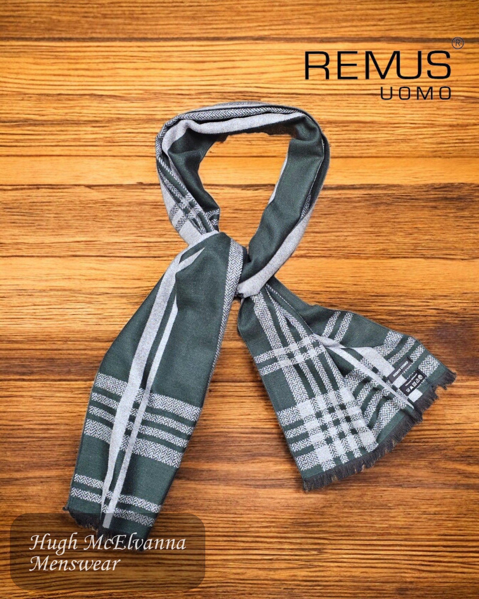 Remus Uomo Scarf - featuring a timeless check pattern, it adds a touch of sophistication to any ensemble, making it versatile for both casual and formal wear.