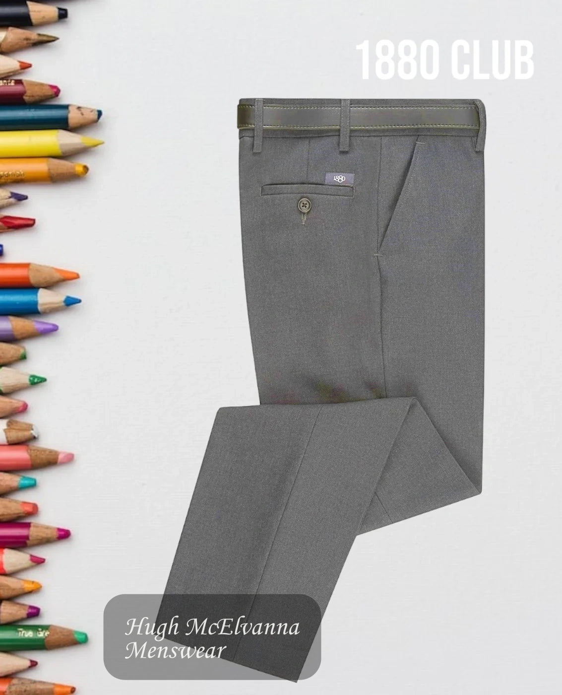 Youth's 1880 Club Grey SKINNY Trouser - Hugh McElvanna Menswear 