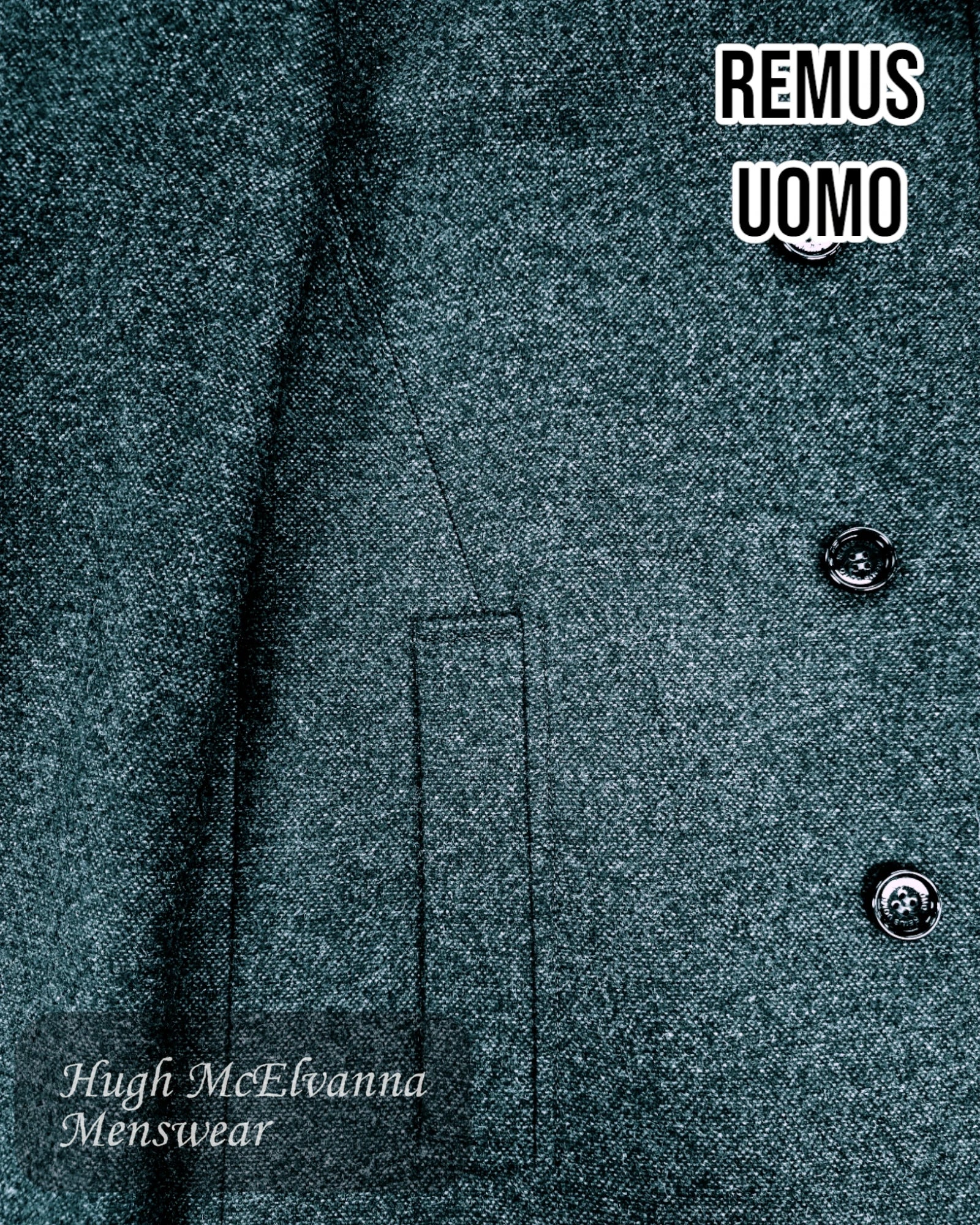 Remus Uomo overcoat detailed cloth