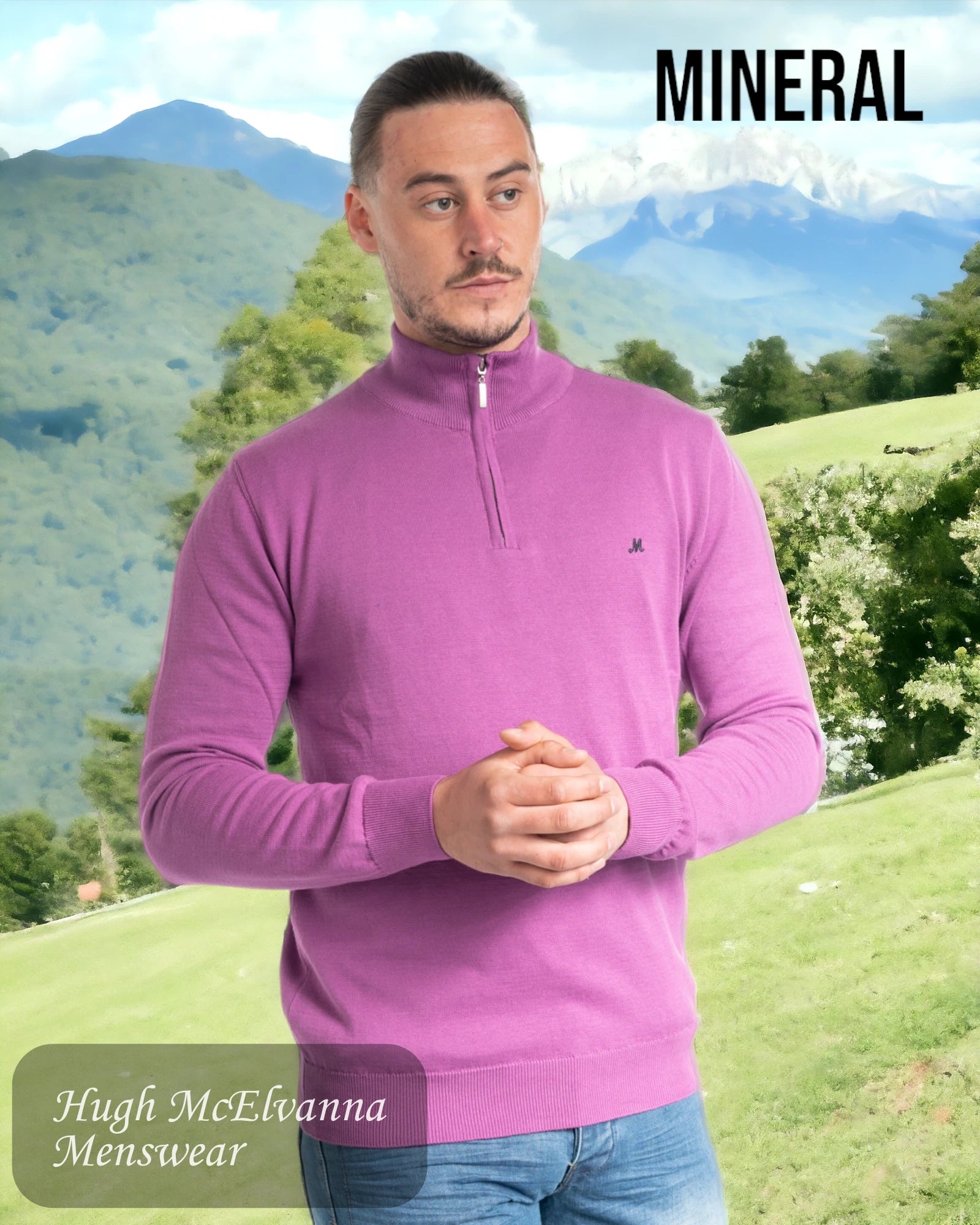 Men's ALTIS Deep Lilac Quarter Zip Jumper