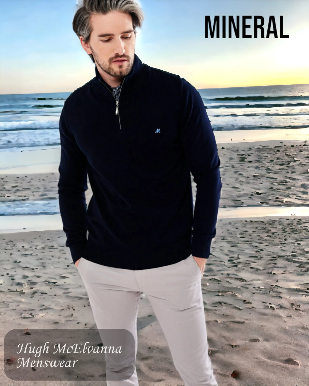 Men's ALTIS Navy Quarter Zip Jumper