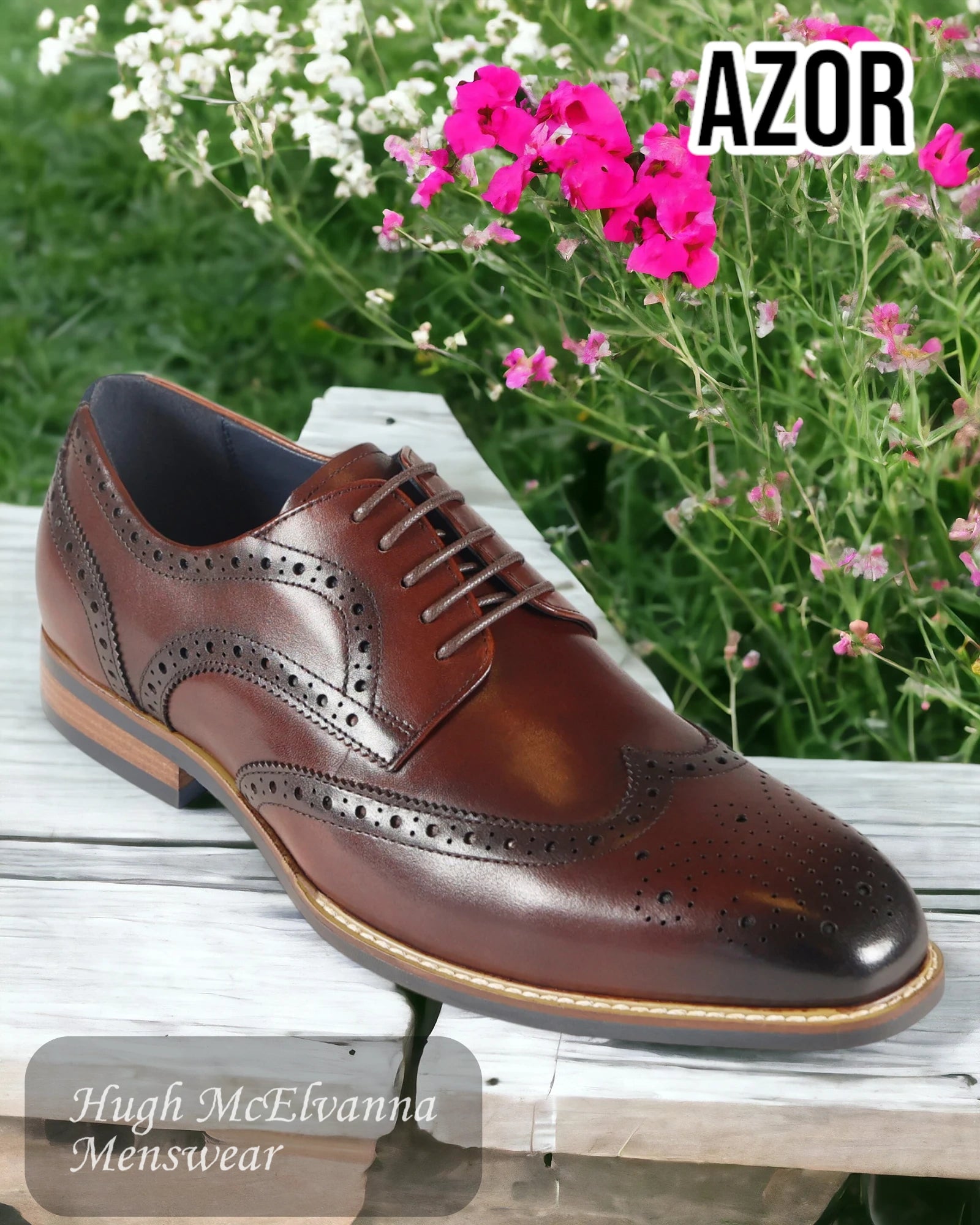 Azor Venezia Classic Brogues - Hugh McElvanna Menswear 