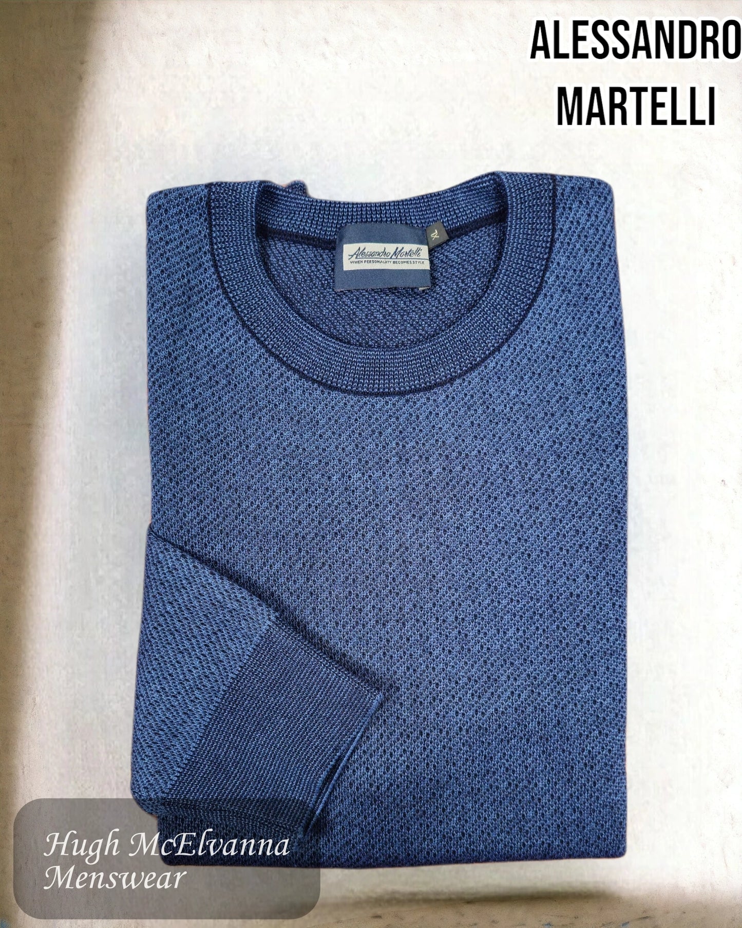 Alessandro Martelli Blue Round Neck Pullover - Crew 123