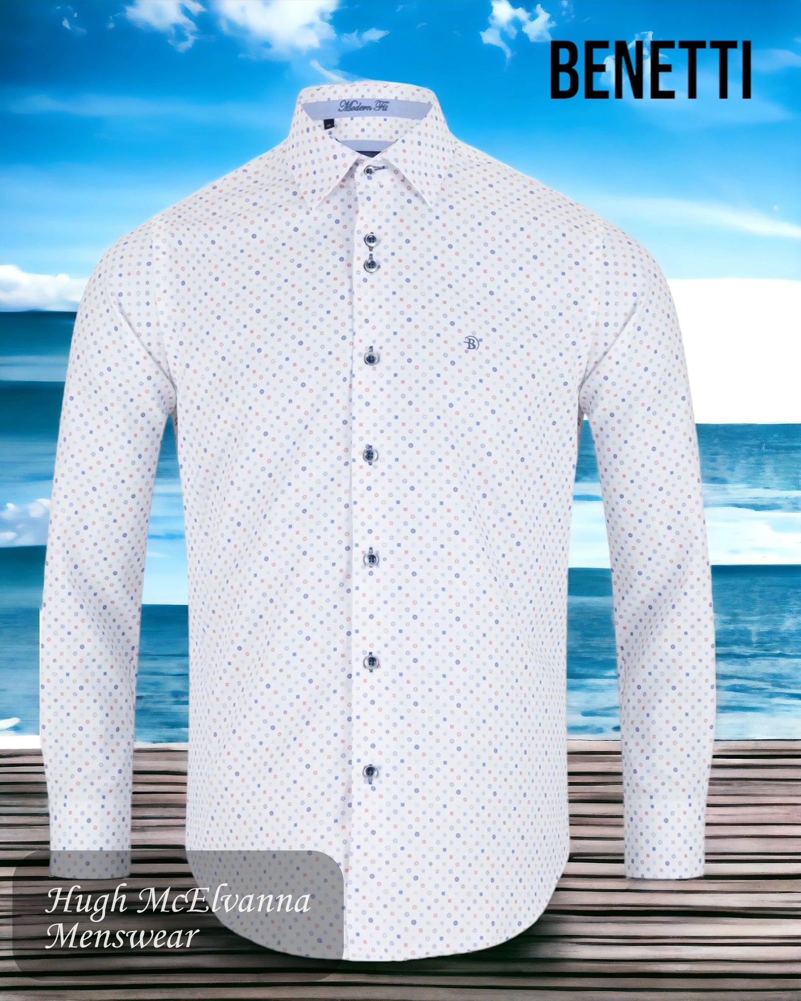 Benetti Amur Rose Long Sleeve Shirt - Hugh McElvanna Menswear 