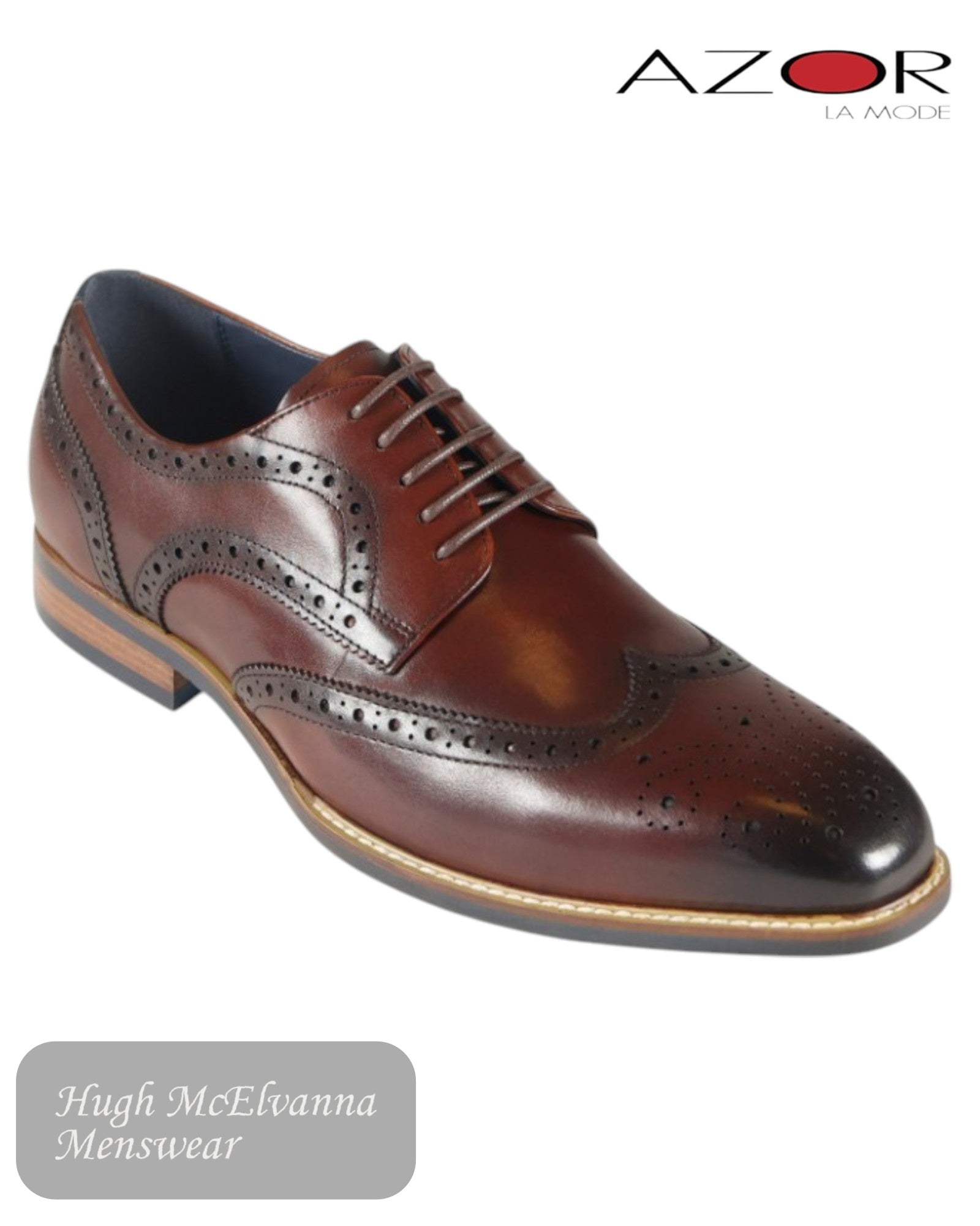 Elevate your footwear collection with the Azor Venezia Classic Brogues, a perfect blend of timeless elegance and modern craftsmanship. - Hugh McElvanna Menswear 