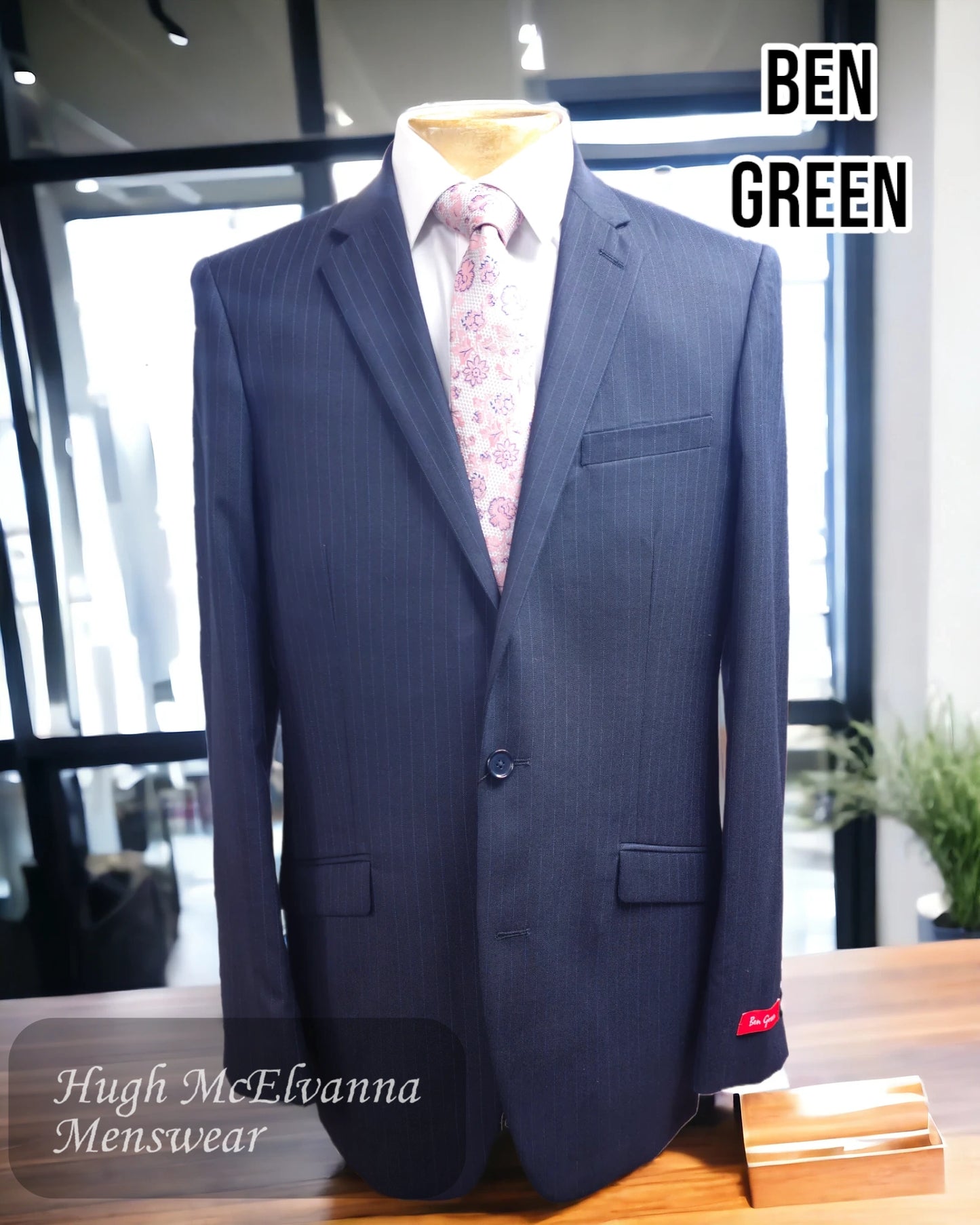 Ben Green Navy Stripe Suit - BG6