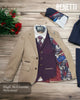 Zac Fawn Suit with Wine Waistcoat