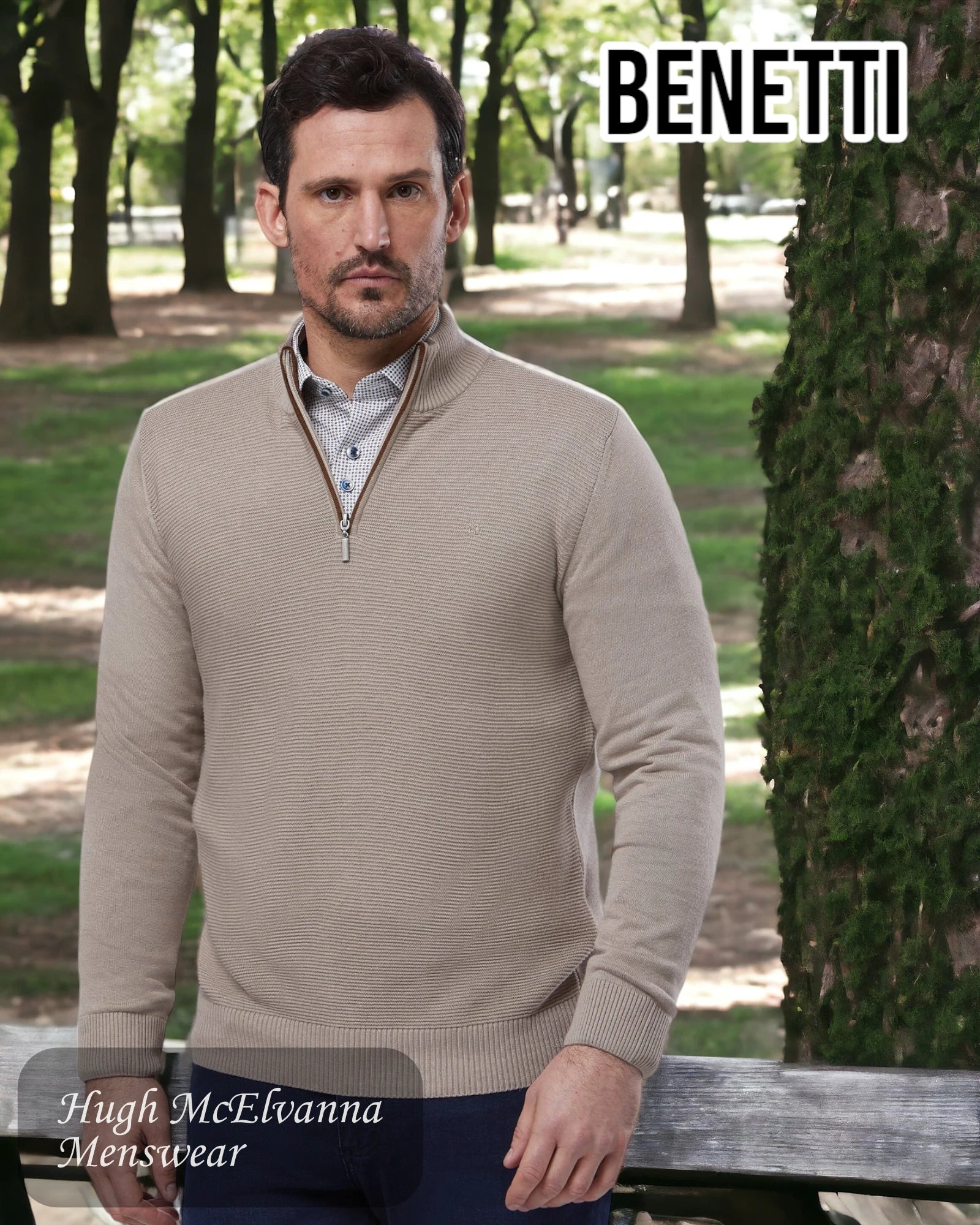 ERROL Quarter Zip STONE Pullover 