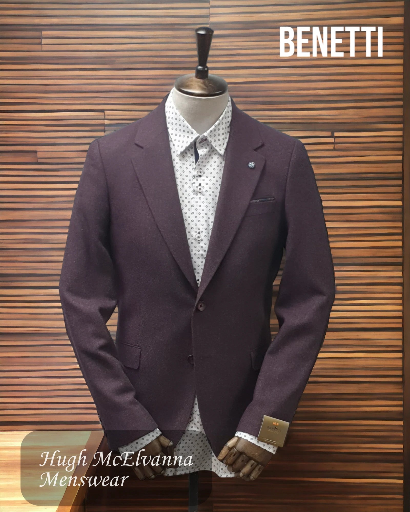 Blazer Jacket Men's FRANKIE Purple Suit blazer by Benetti - Hugh McElvanna Menswear 