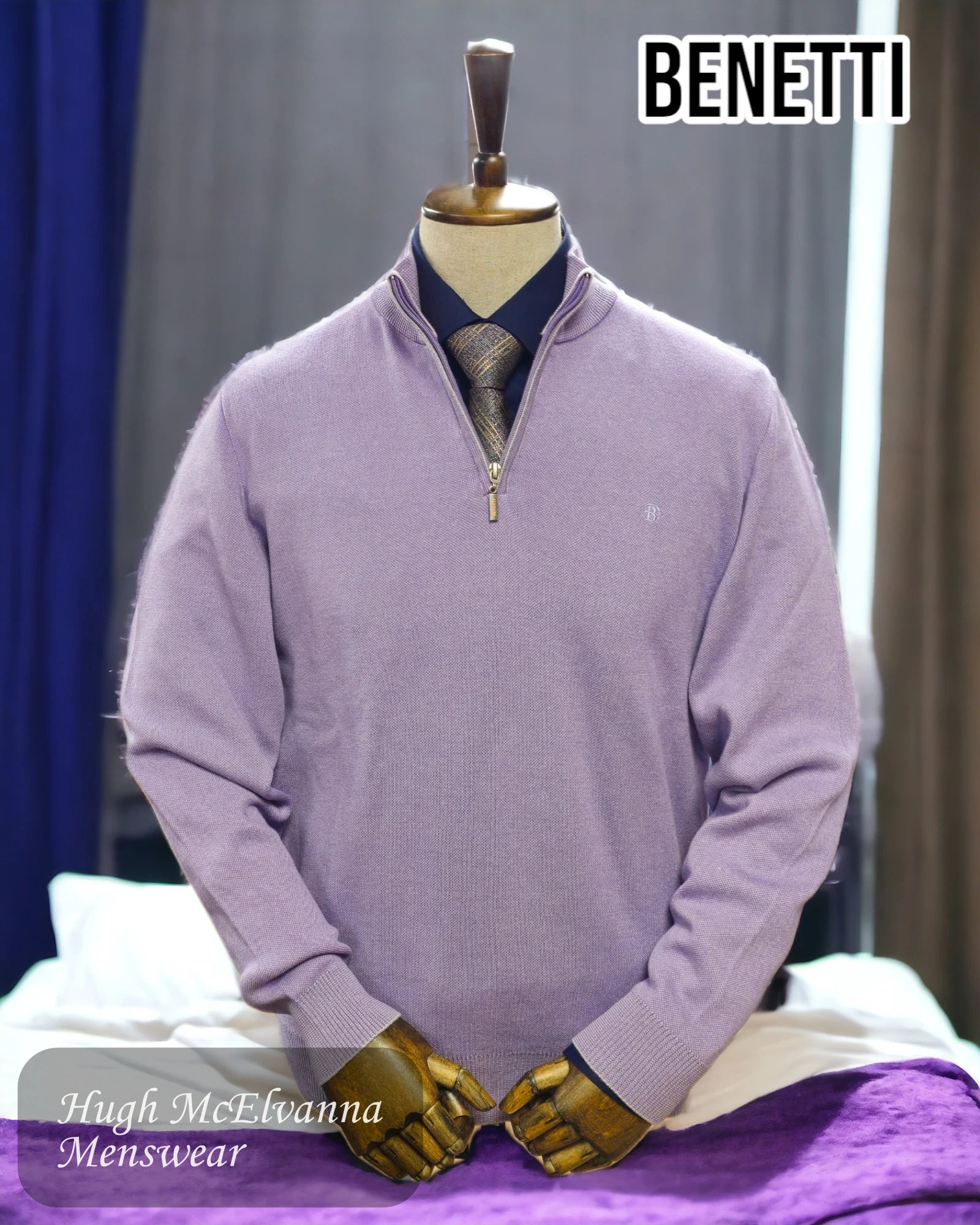 Benetti GALE Lilac Quarter Zip