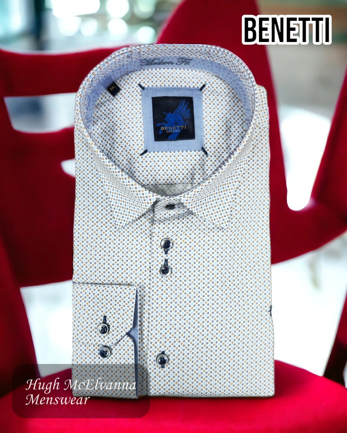 Benetti Biscuit Long Sleeve Design Shirt Style: HAVANA