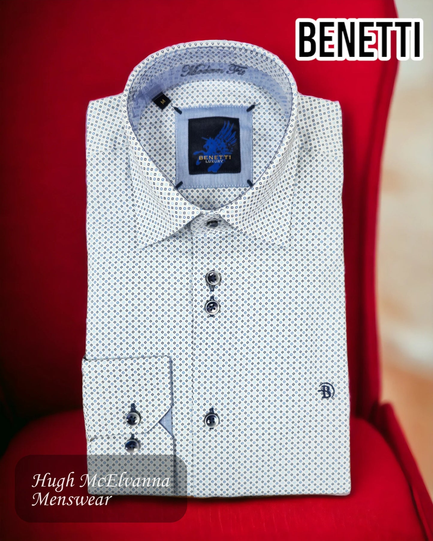 Benetti Sky Long Sleeve Design Shirt Style: HAVANA