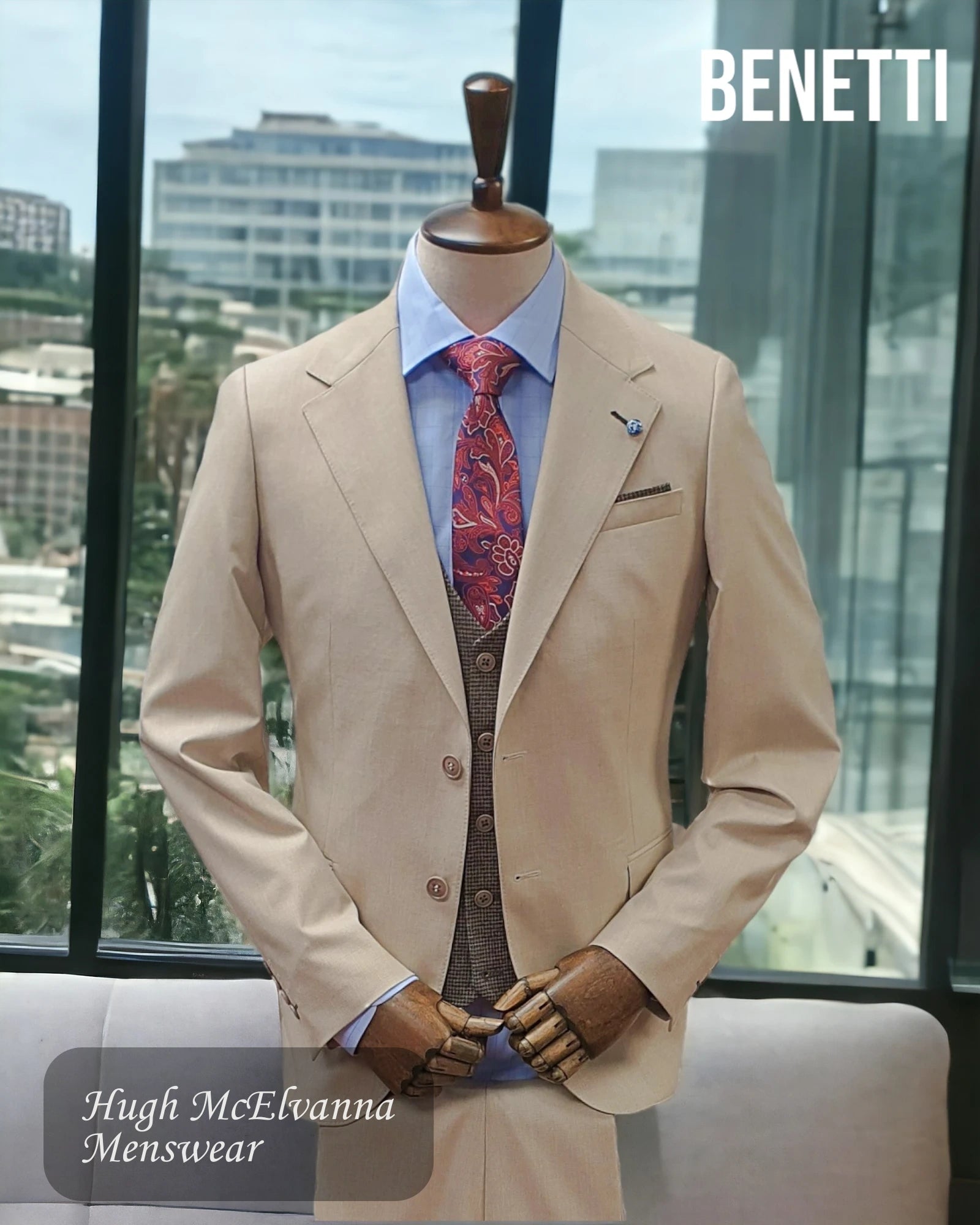 Benetti Mens Suit Fashion Tailored Fit Style: LONDON - Hugh McElvanna Menswear 