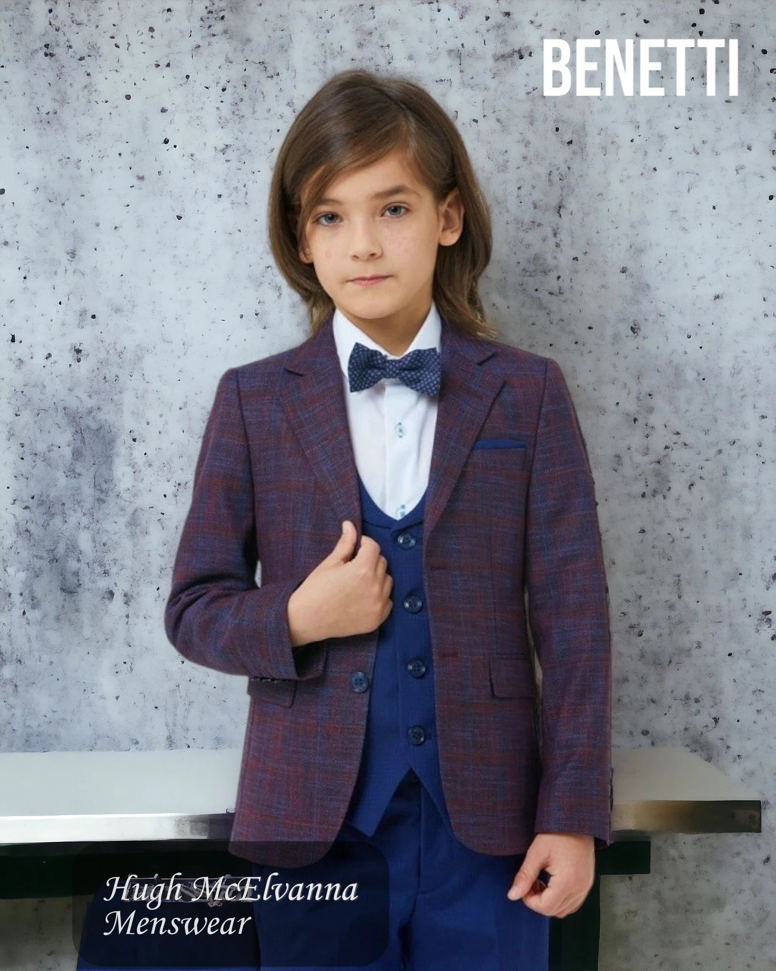 Boys Fashion 3Pc. Suit by Benetti Style: LUCUS - Hugh McElvanna Menswear 