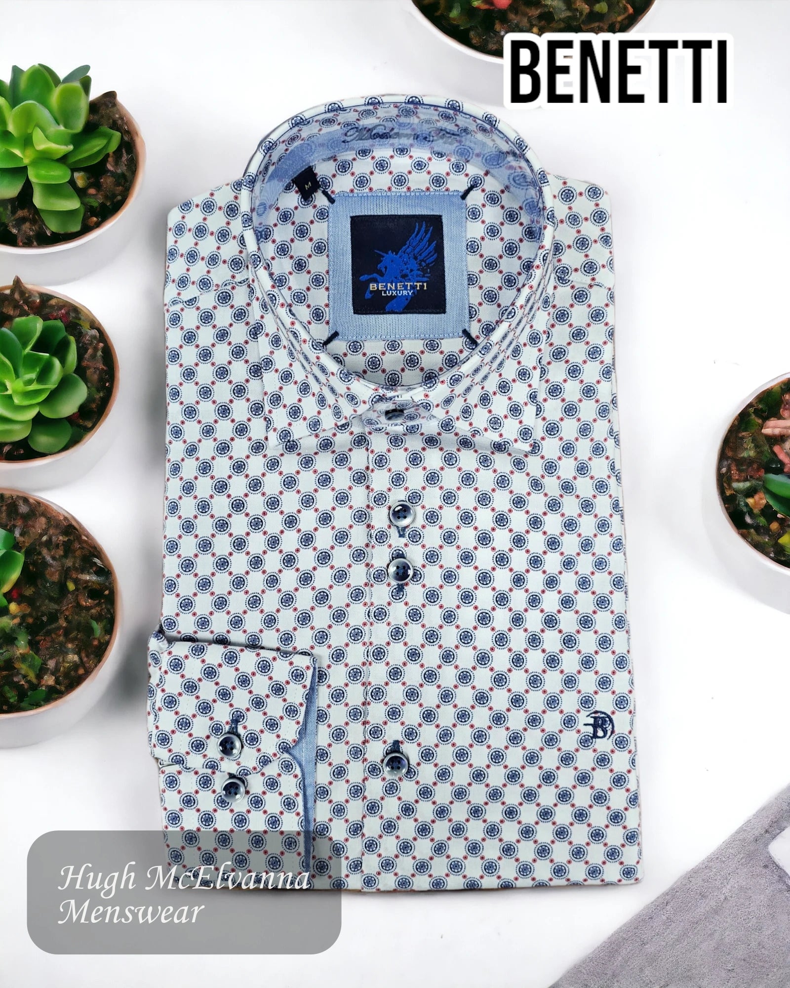 Benetti Bordo Long Sleeve Design Shirt Style: MALIBU - Hugh McElvanna Menswear 