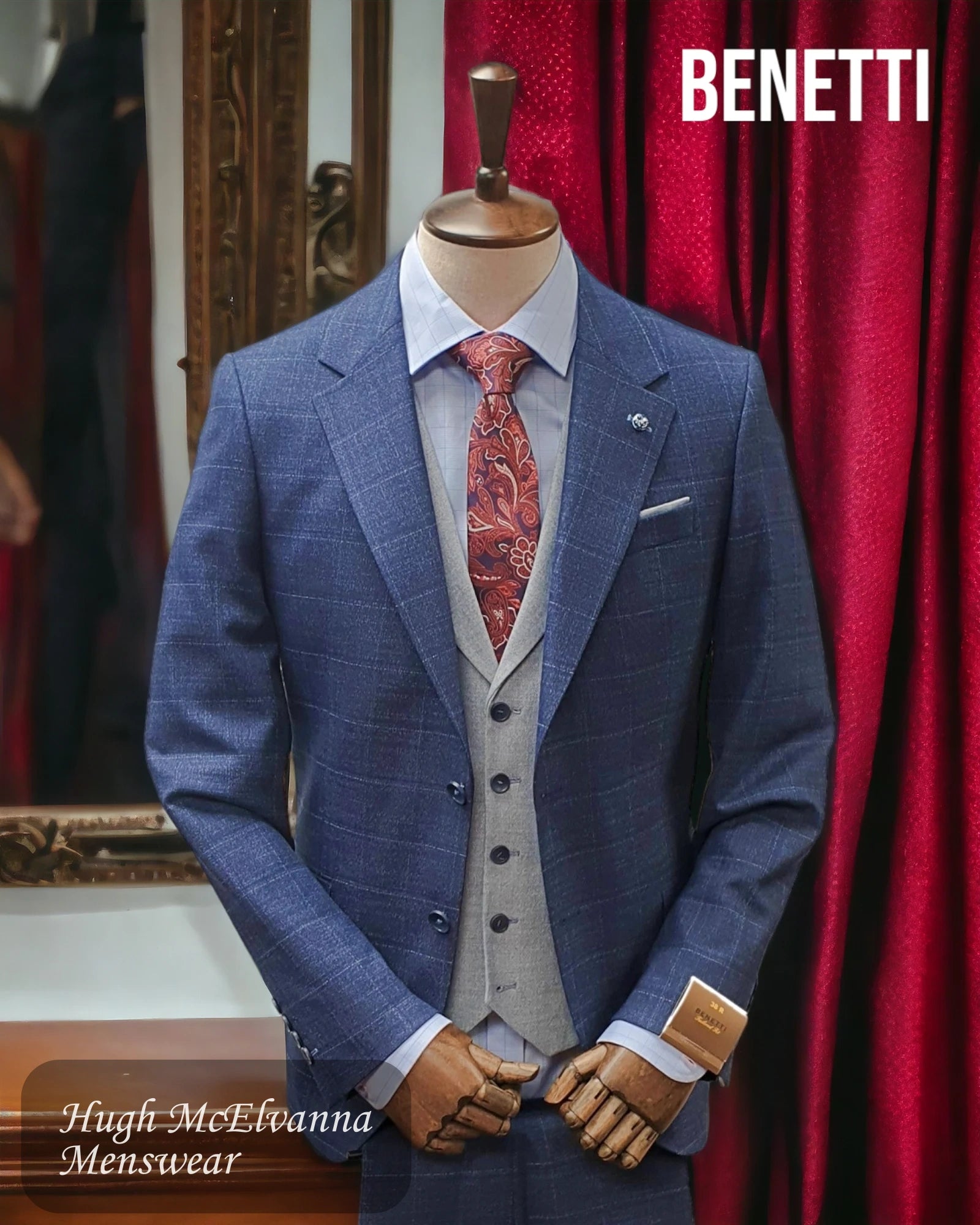 Benetti Men's Fashion Tailored Fit Suit Style: OSLO - Hugh McElvanna Menswear 