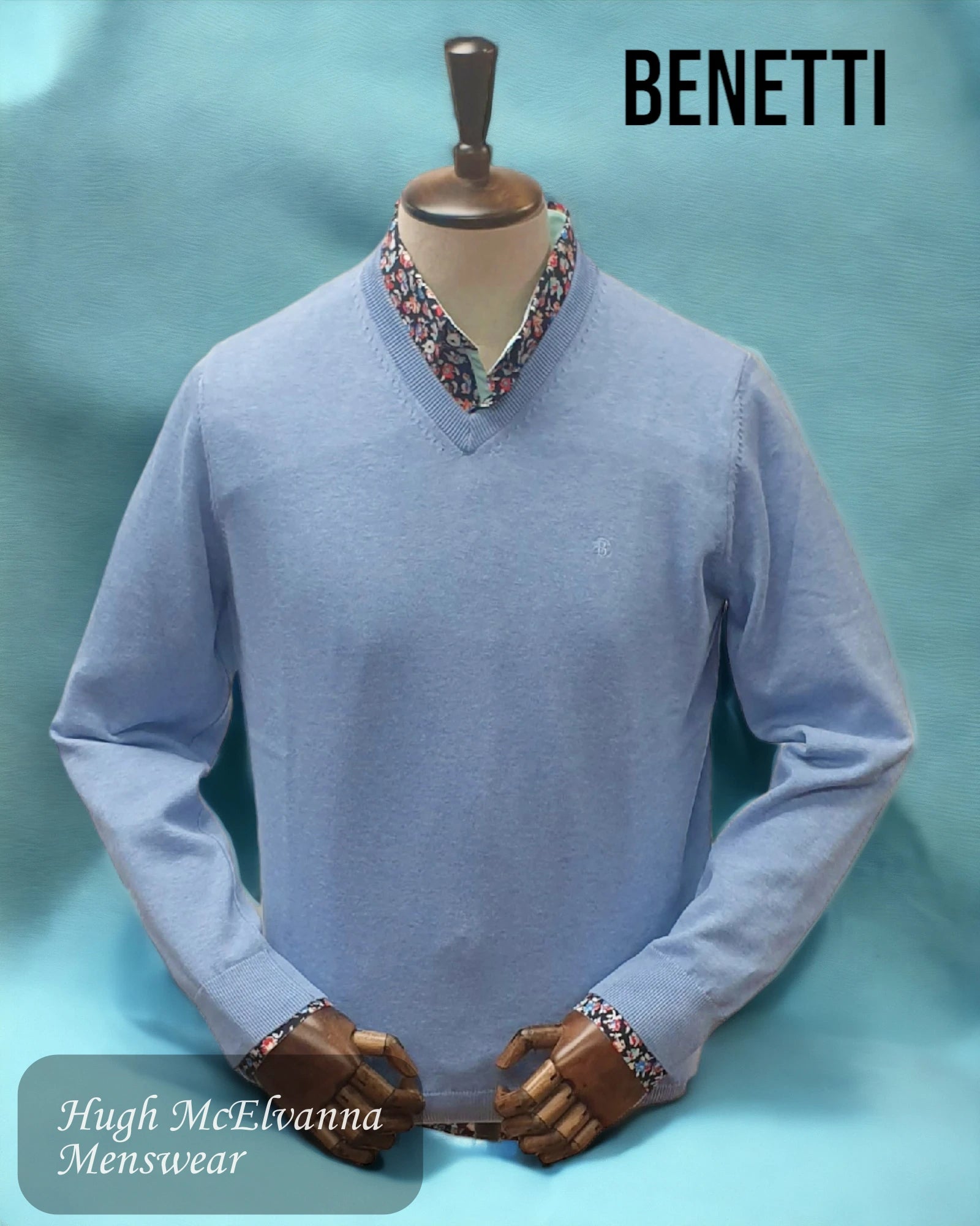 Benetti SKY V-Neck Pullover - DK459 - Hugh McElvanna Menswear 