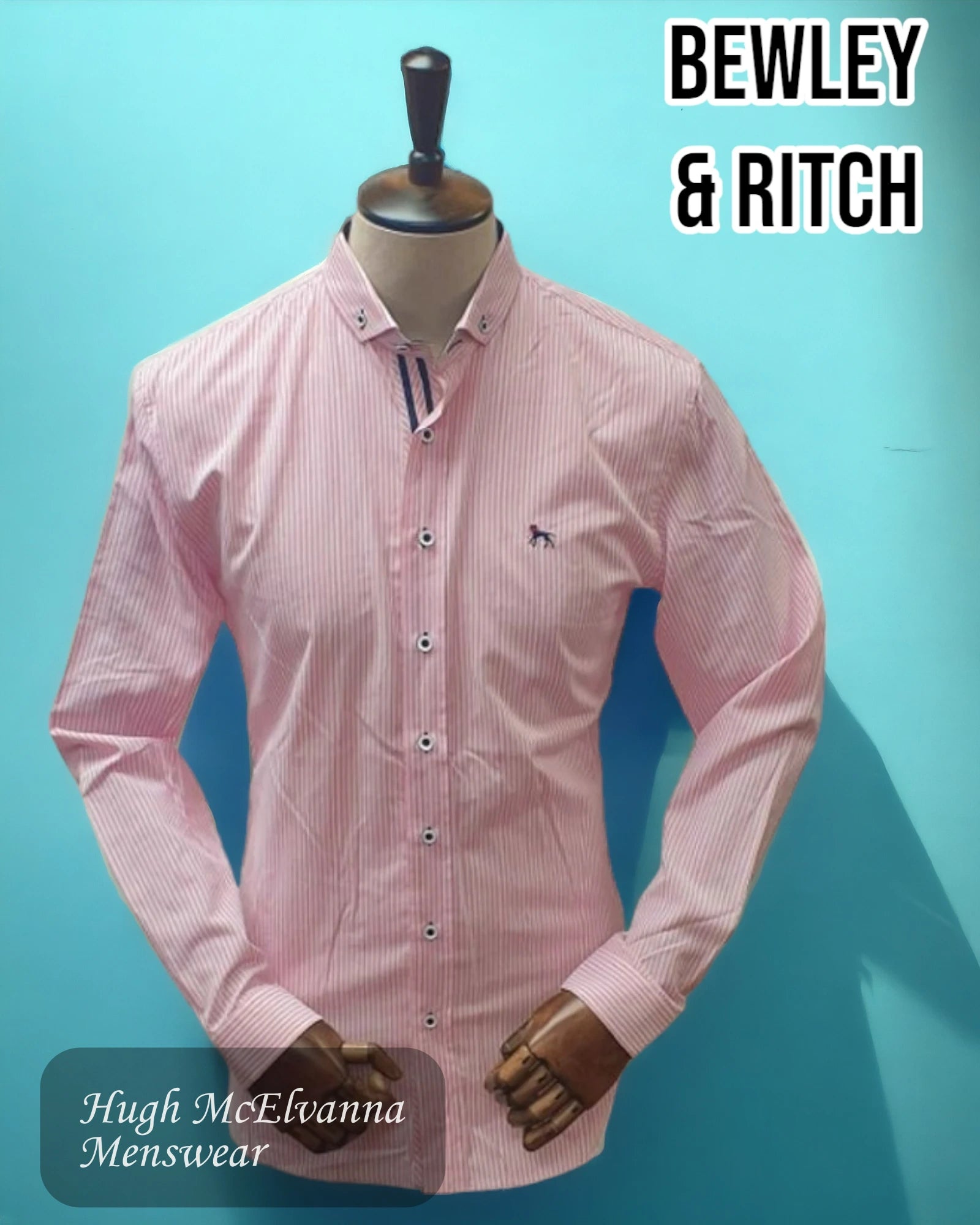 Pink Fashion Long Sleeve Shirt - BODD - Hugh McElvanna Menswear 