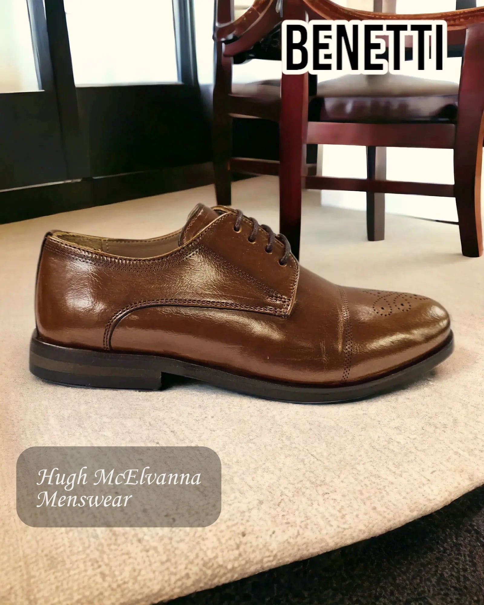 Benetti COGNAC Boys Shoe - LOUIS - Hugh McElvanna Menswear 