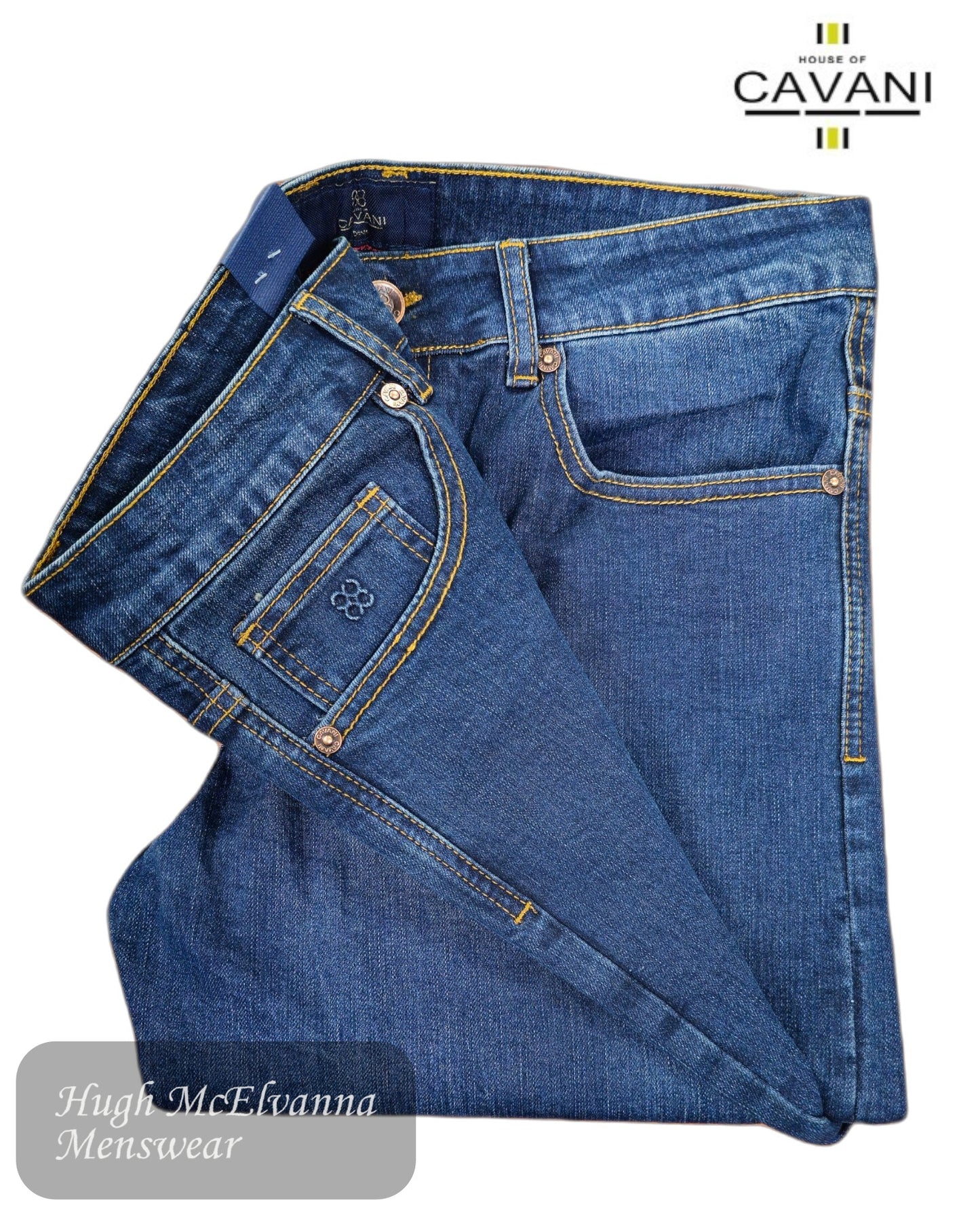 House Of Cavani MILANO Straight Leg Stone-Wash Stretch Jeans ensure you look sharp and feel comfortable.