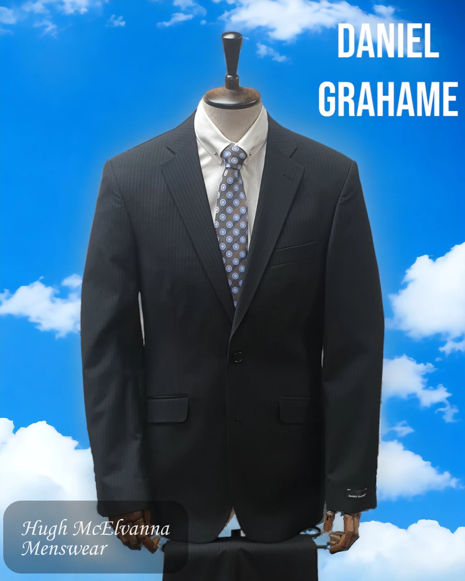 Daniel Grahame Black 2Pc Suit 23170-00 - Hugh McElvanna Menswear 