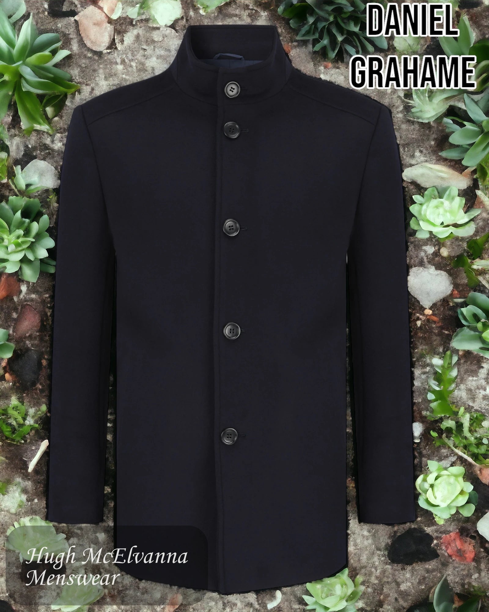 WATSON Navy Fashion Overcoat 90206-28 - Hugh McElvanna Menswear 