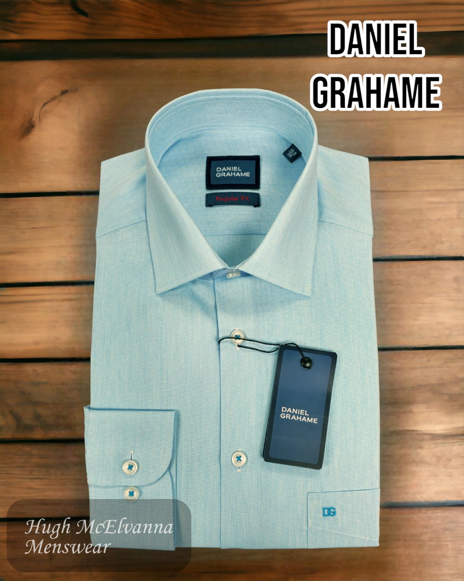 Daniel Grahame Teal Formal Shirt - 15663/215 - Hugh McElvanna Menswear 