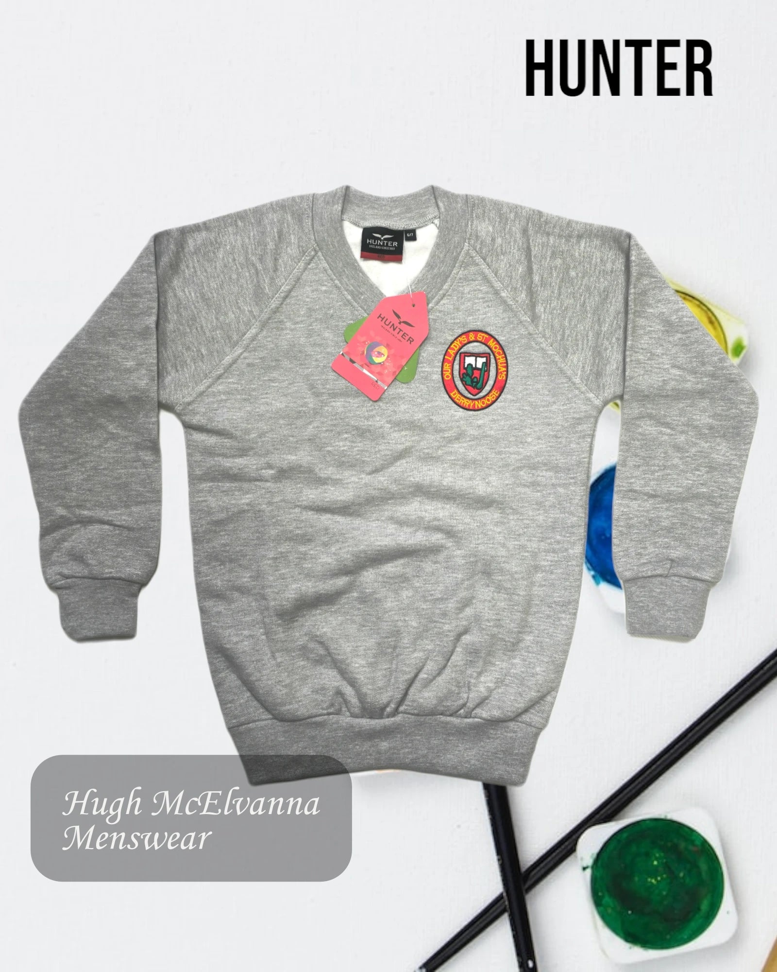 Our Lady's & St. Mochua's P.S. Derrynoose V-Neck Sweatshirt by Hunter - Hugh McElvanna Menswear 