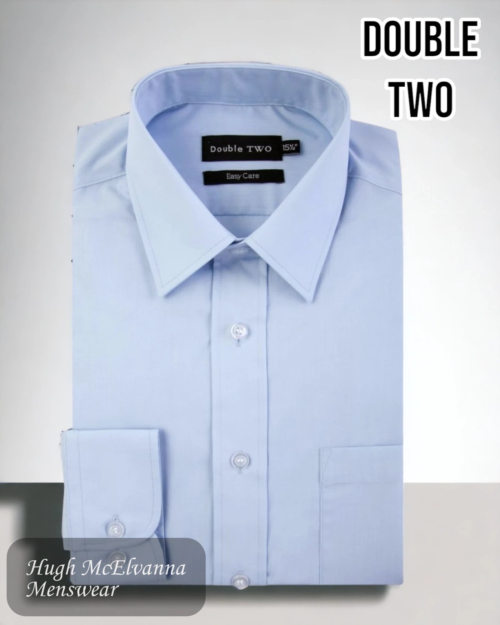 Double TWO Classic Glacier Blue Shirt - Hugh McElvanna Menswear 