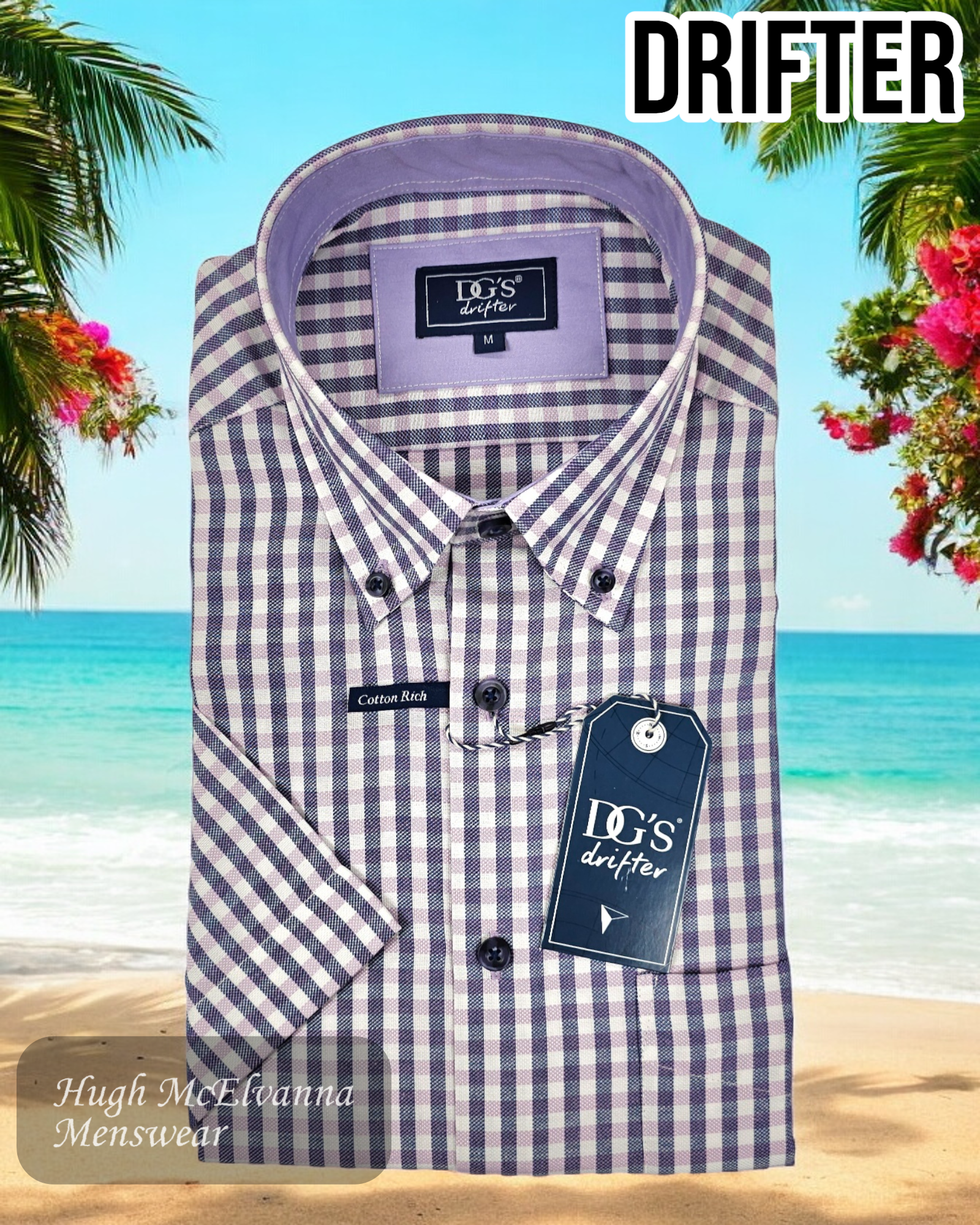 Drifter check short sleeve shirt 14438SS/72. - Hugh McElvanna Menswear 