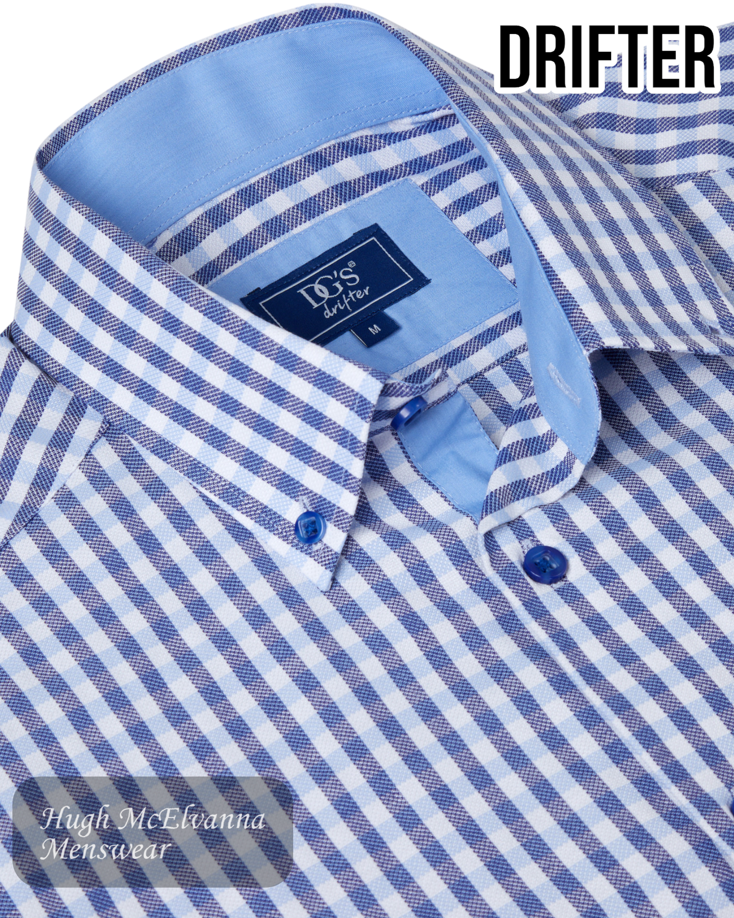 Drifter SS Shirt Blue gingham check