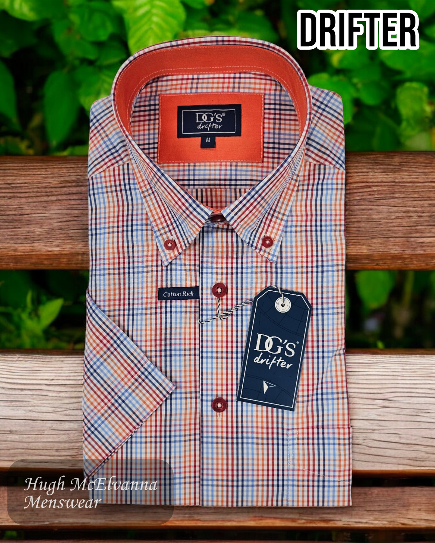  Drifter Orange SS Check Shirt (style 14607SS/54) 