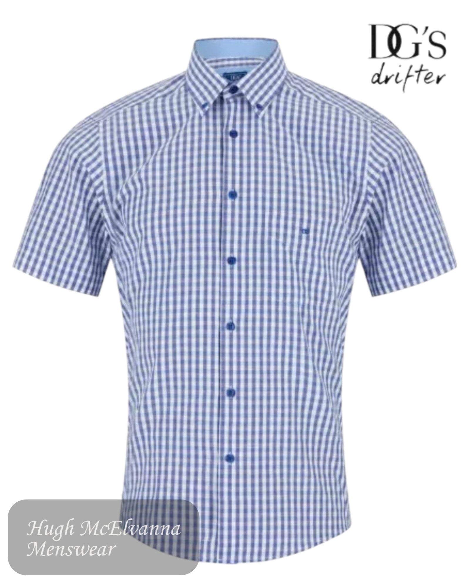 Designed for versatility, this short-sleeve cotton blend shirt features a classic check pattern and is available in a range of colours