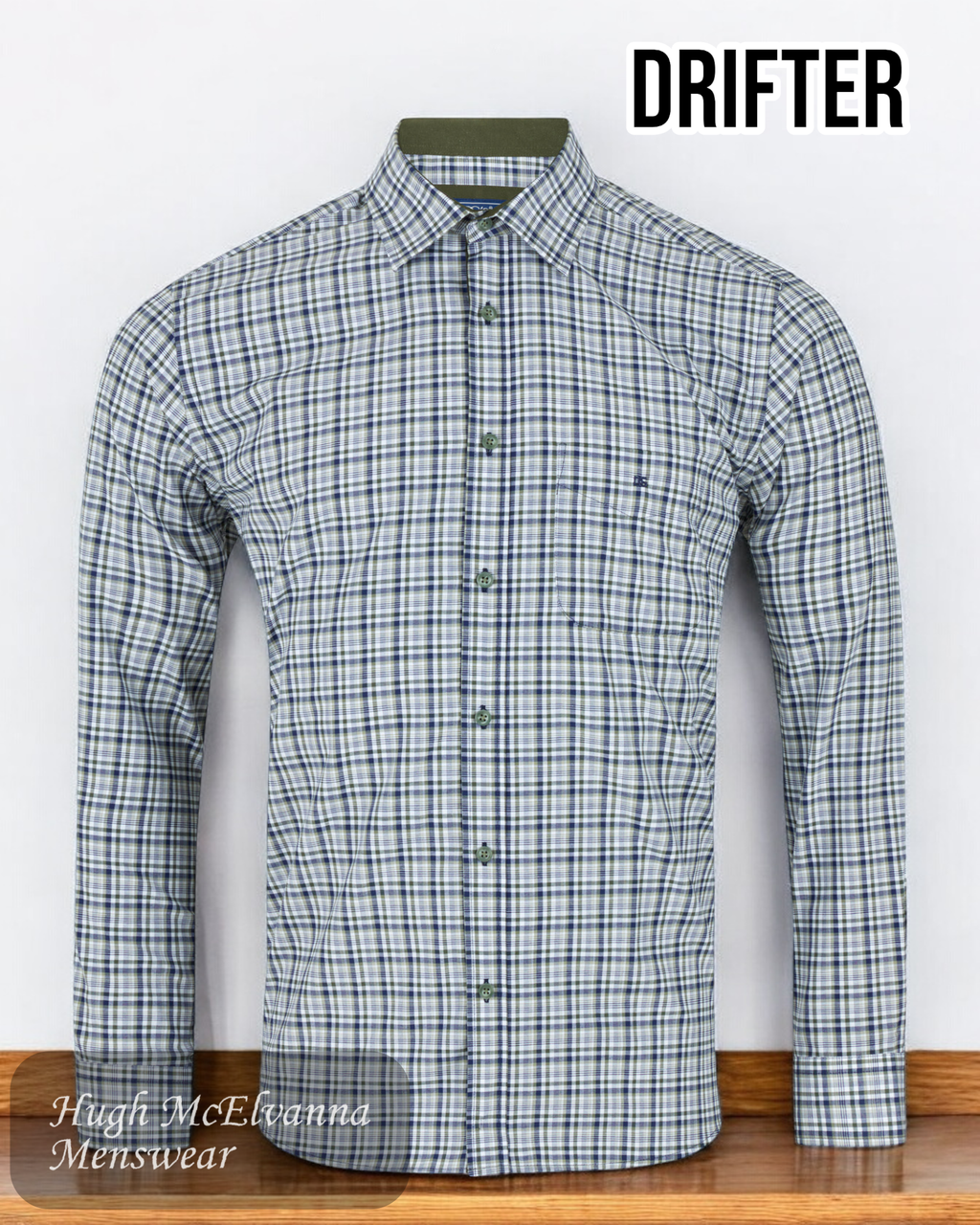 DGs Drifter Green Check Shirt- 14658/36