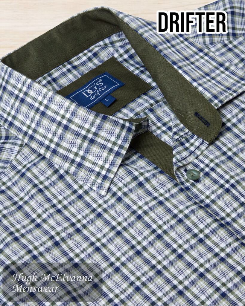 DGs Drifter Green Check Shirt- 14658/36 - Close up