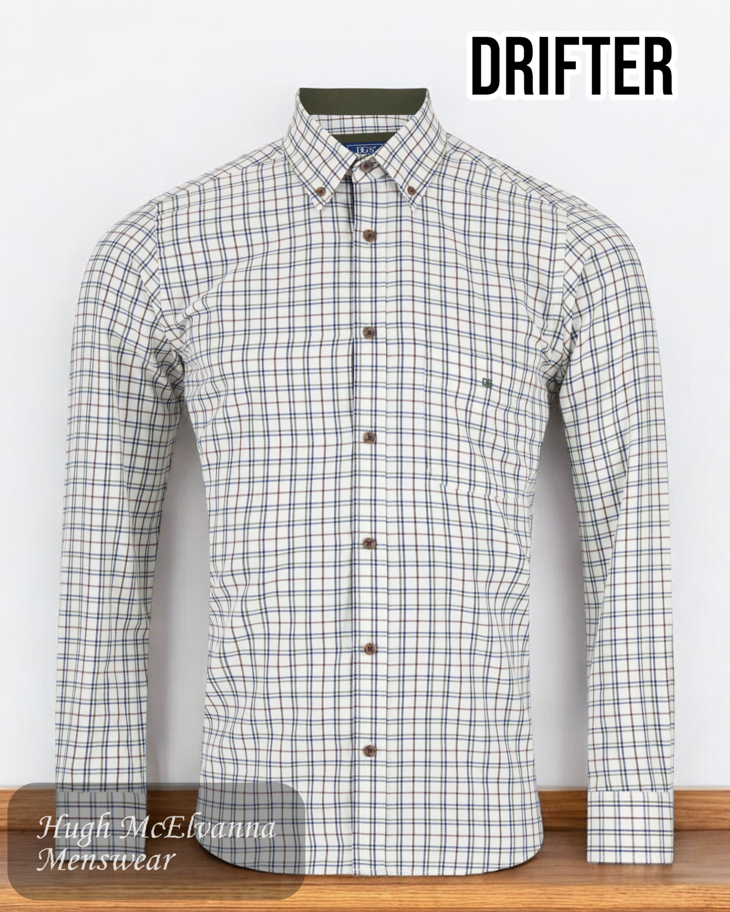 DGs Drifter Cream Check Shirt - 14664/90