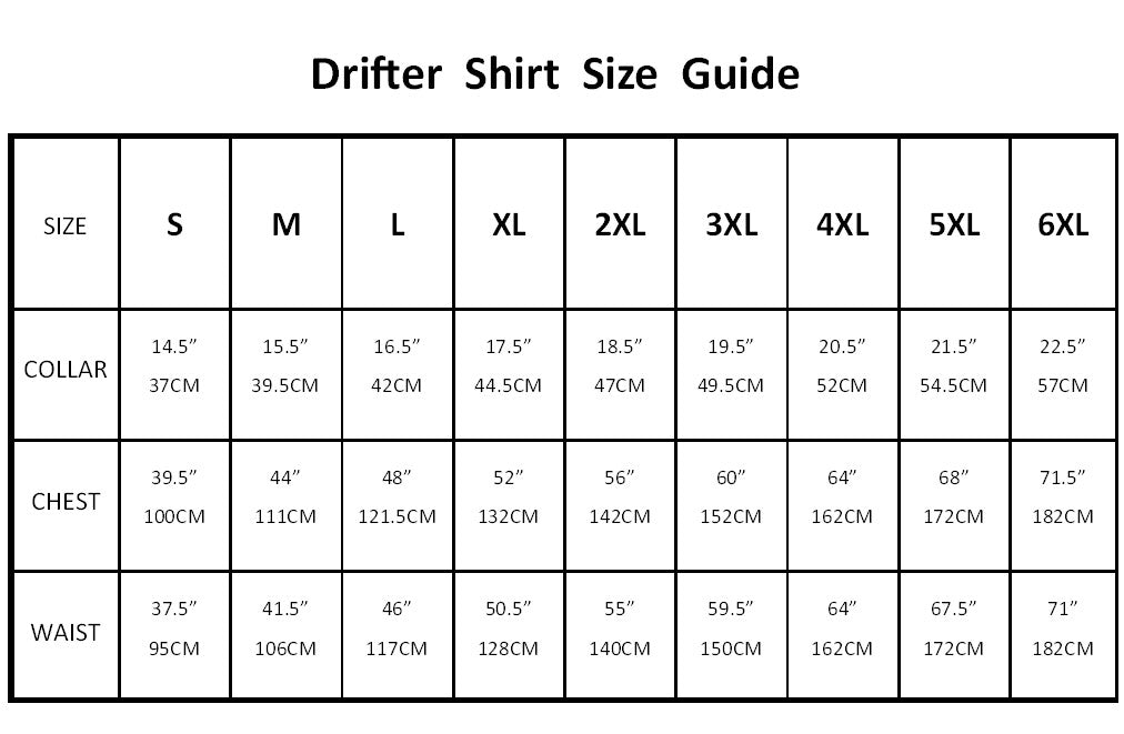 Drifter Shirt Size Guide