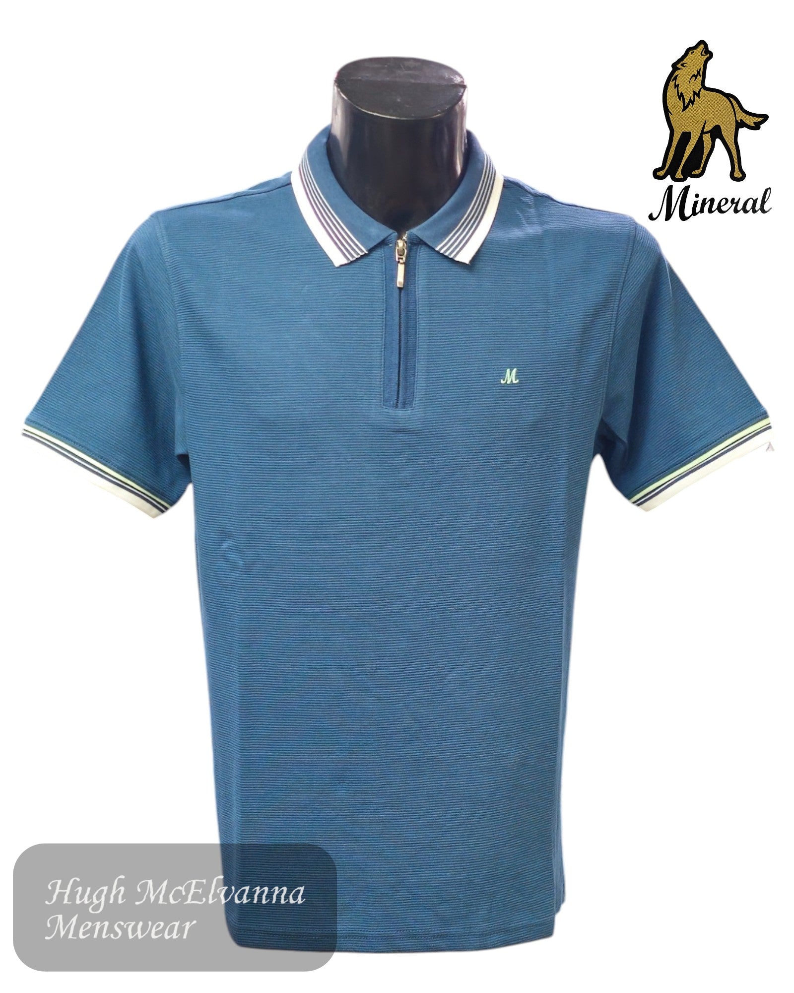 Elevate your smart-casual wardrobe with the Mineral EOIN Zip Polo, a stylish and versatile polo shirt designed for men who appreciate both comfort and sophistication. - Hugh McElvanna Menswear 