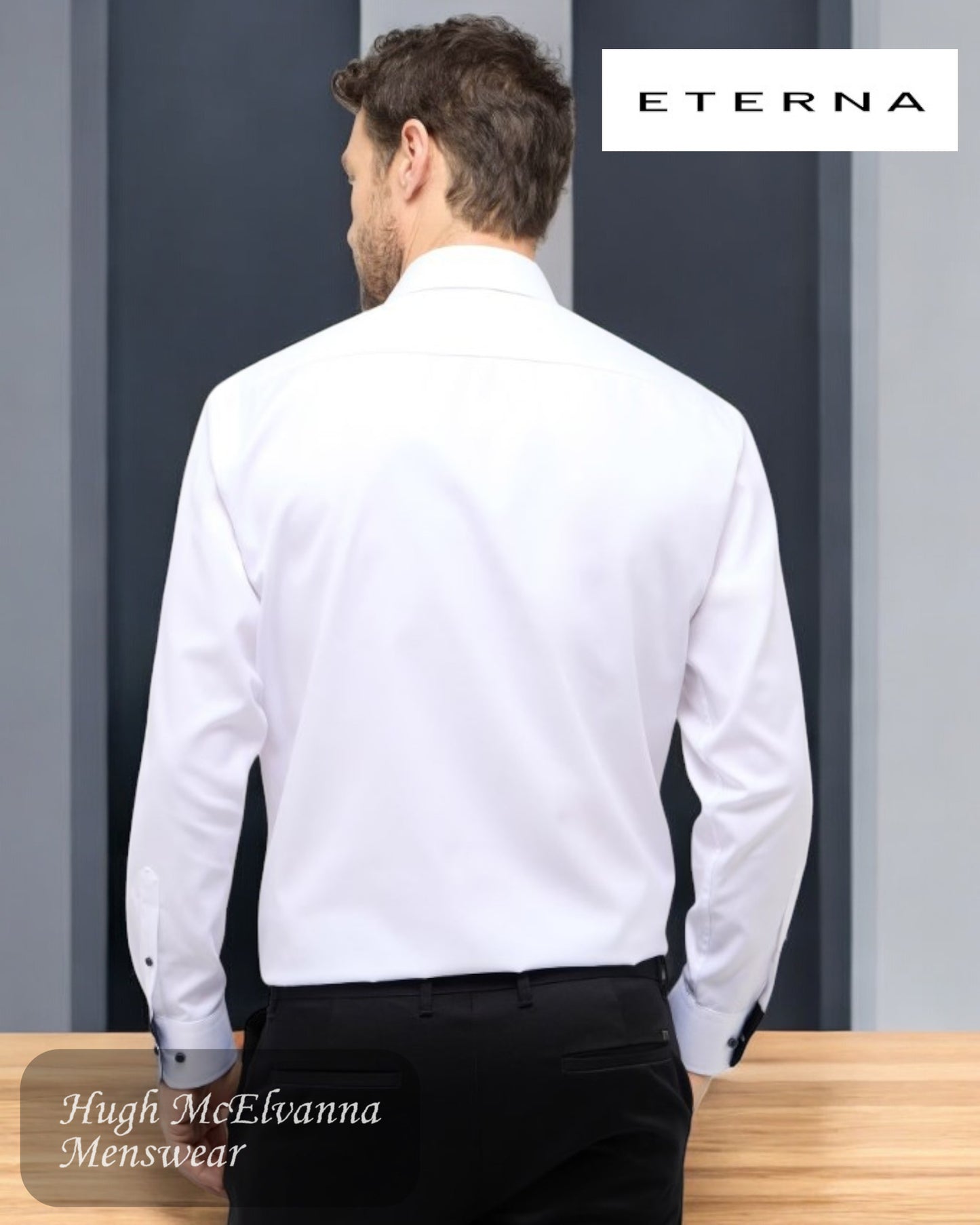 ETERNA White COMFORT FIT Shirt - 8819 00 E15V Back detail