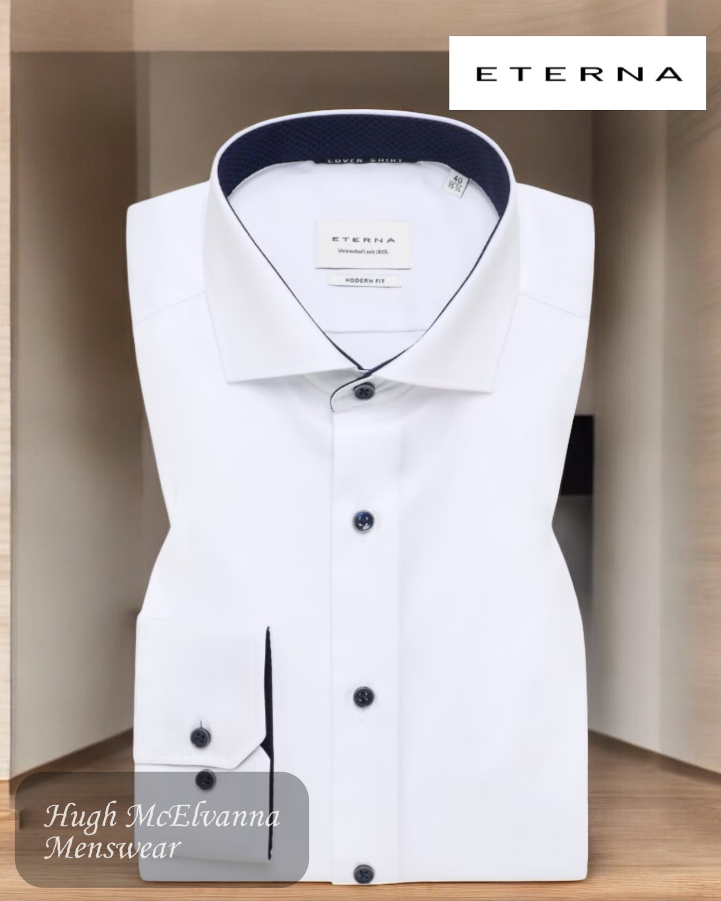 ETERNA WHITE Modern Fit Cover Shirt