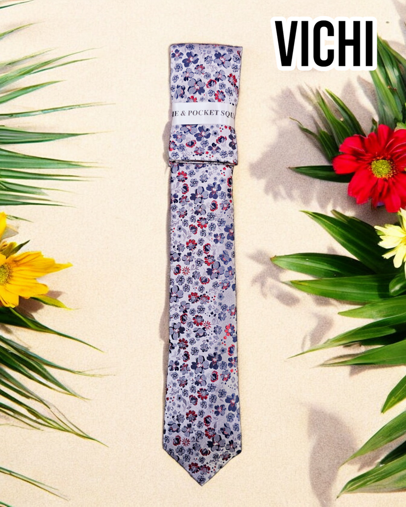 Vichi F105D Silver Necktie