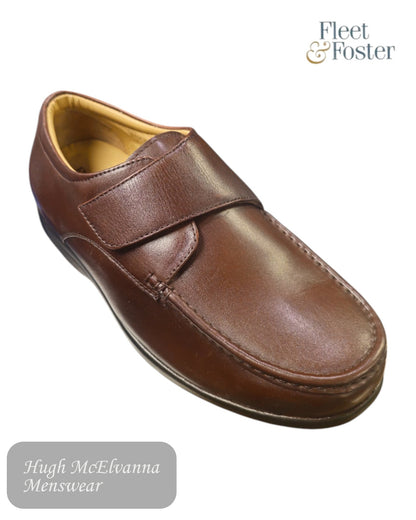 Fleet &amp; Foster FRED – Extra Wide Velcro Fastening Men's Moccasin Shoe