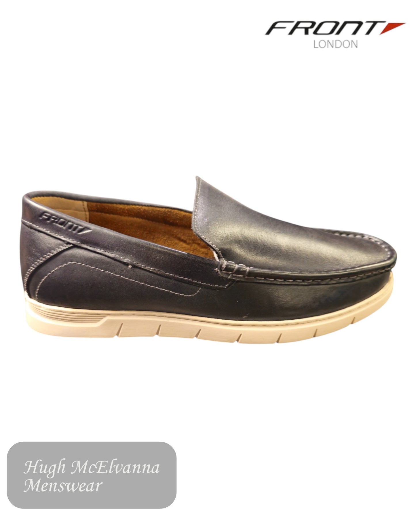 Step into effortless style with the Dino Navy Slip-On Loafers from Front Shoes. Designed for the modern man who values both elegance and comfort