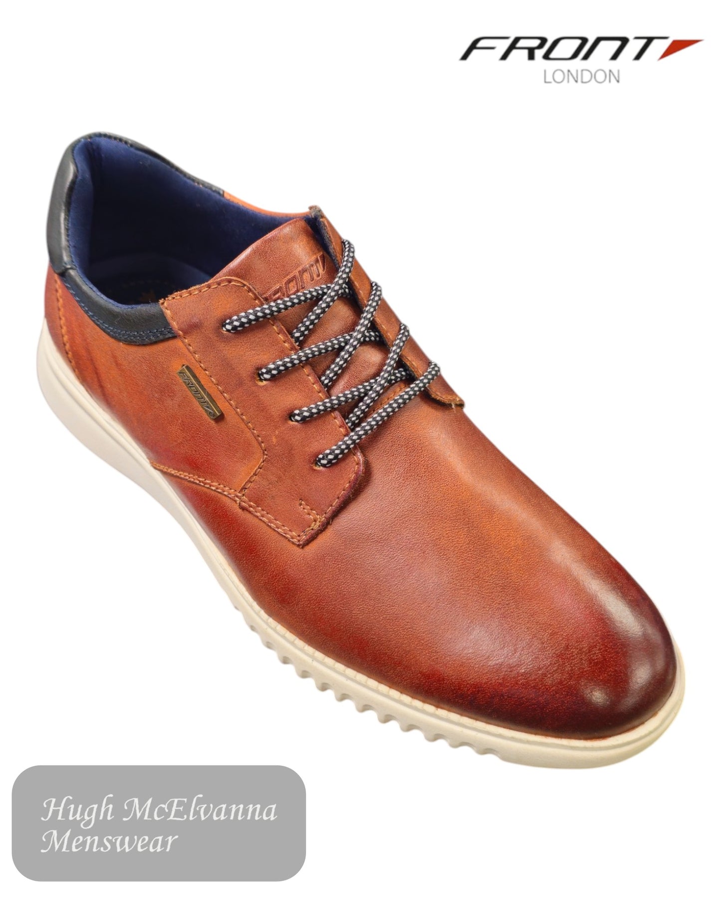 Gomez Sneakers in Tan & Navy – Premium Leather Footwear for Effortless Style and All-Day Comfort