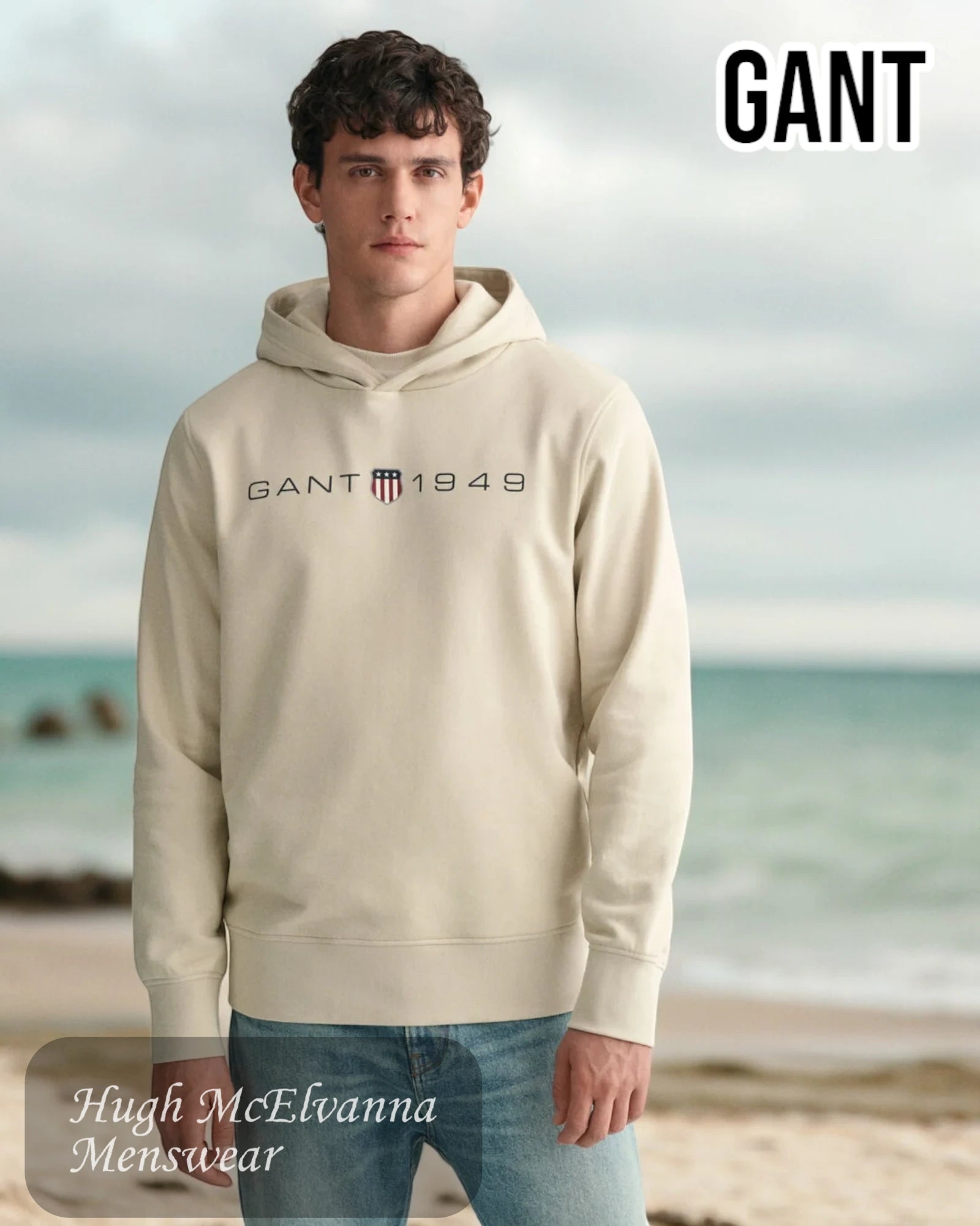 GANT 1949 Archive Shield Hoodie - Hugh McElvanna Menswear 