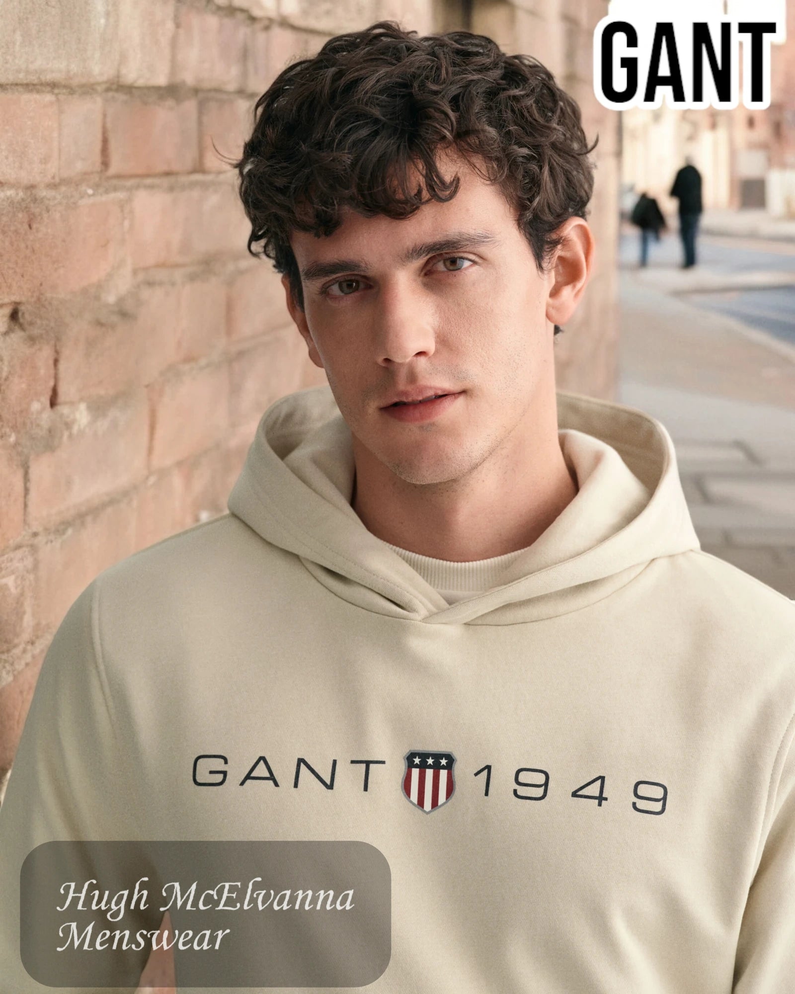 GANT 1949 large logo on front of this hoodie